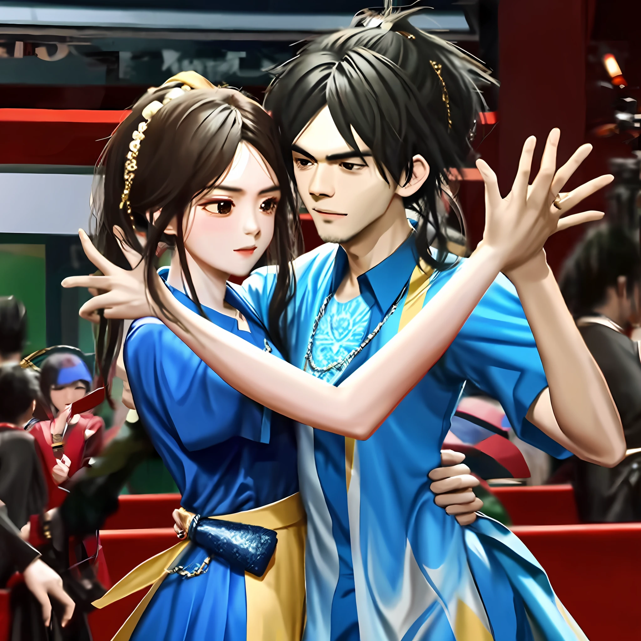 Jay Chou and Zhang Jie are dancing together