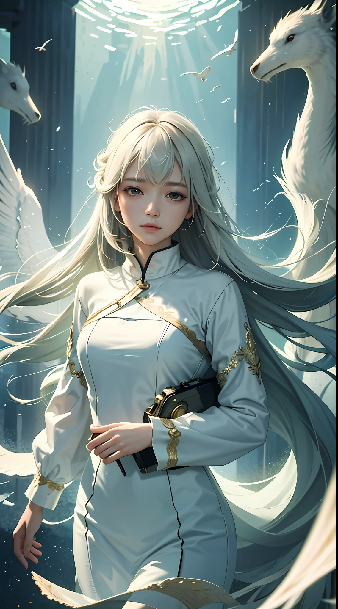 (best quality, masterpiece),peace girl,peaceful atmosphere, tranquility, serenity, quietness, calmness, relaxing, soothing, gentle, composure, contentment, satisfaction, happiness.