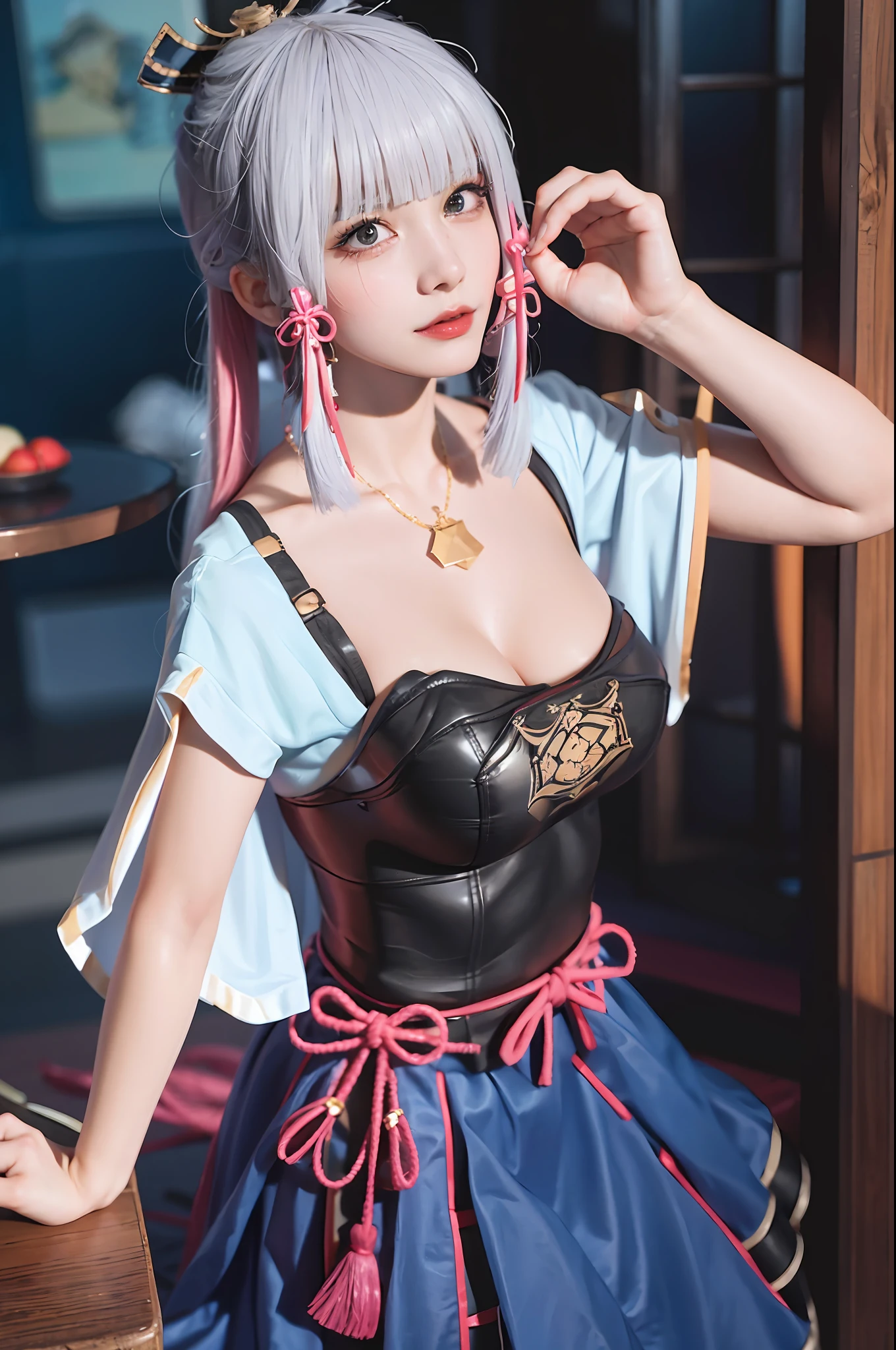 (RAW photo, photorealistic), (so many eyelashes, crying, angry, high quality, high resolution, depth of field, chromatic aberration, natural color, caustics, midnight, dark, Japan, woman,), necklace, single woman, choker, earrings, bracelet, soft looking big, good style, slender figure, The tips of the are clearly visible, the whole body, bare legs, see-through bra, the body line is very sexy, the crotch is wide open, the are sticking out, the tips of the are clearly visible, the areola is visible, the pubic area is clearly visible, the crotch is wide open, the smallest protrusion, sexy suit