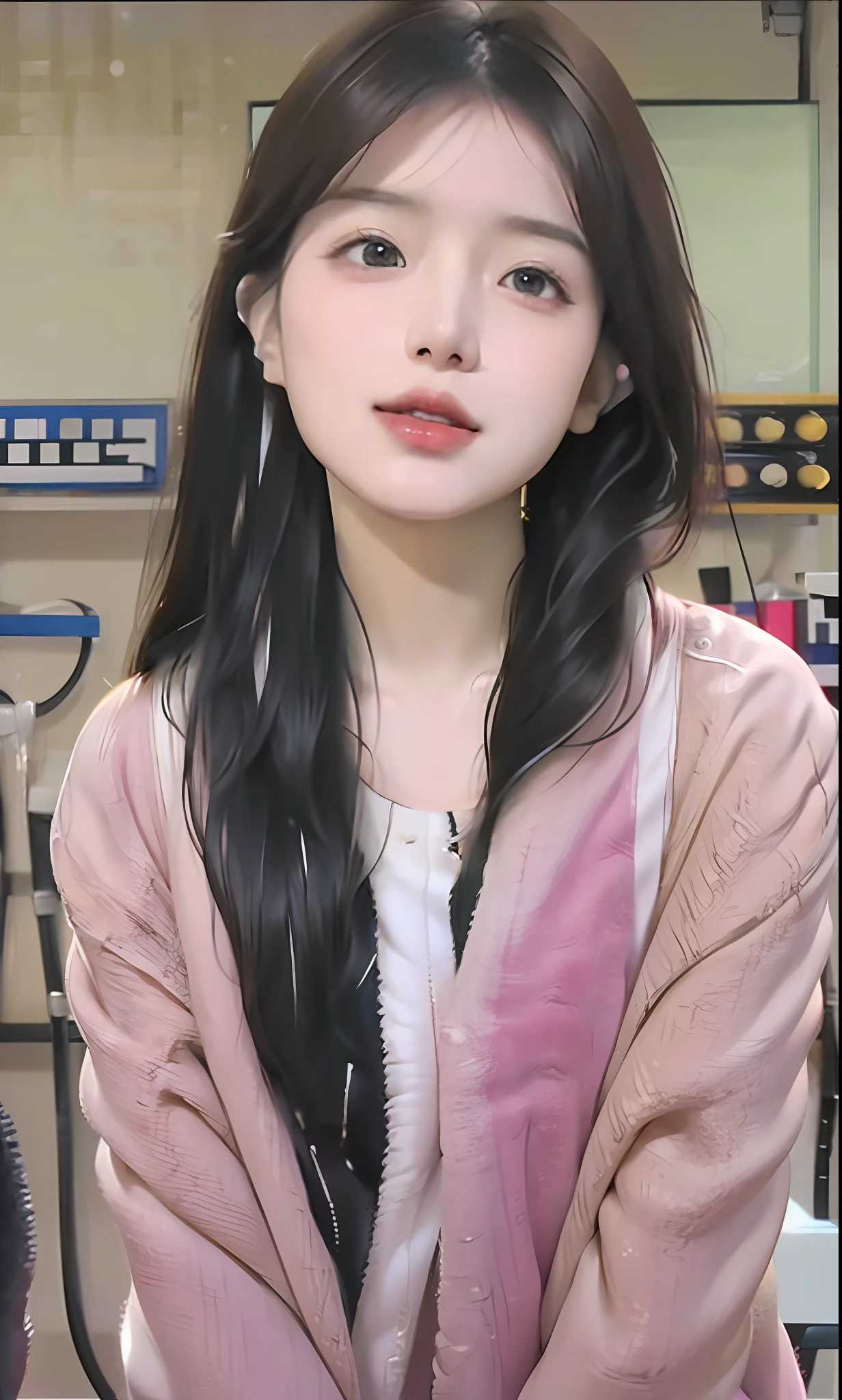 (8k, RAW photo, photorealistic:1.25) ,( lip gloss, eyelashes, glossy finish, glossy skin, best quality, super high resolution, depth of field, chromatic aberration, caustics, wide light, natural shadow, Kpop idol) look with serenity and goddess-like bliss to the spectators,