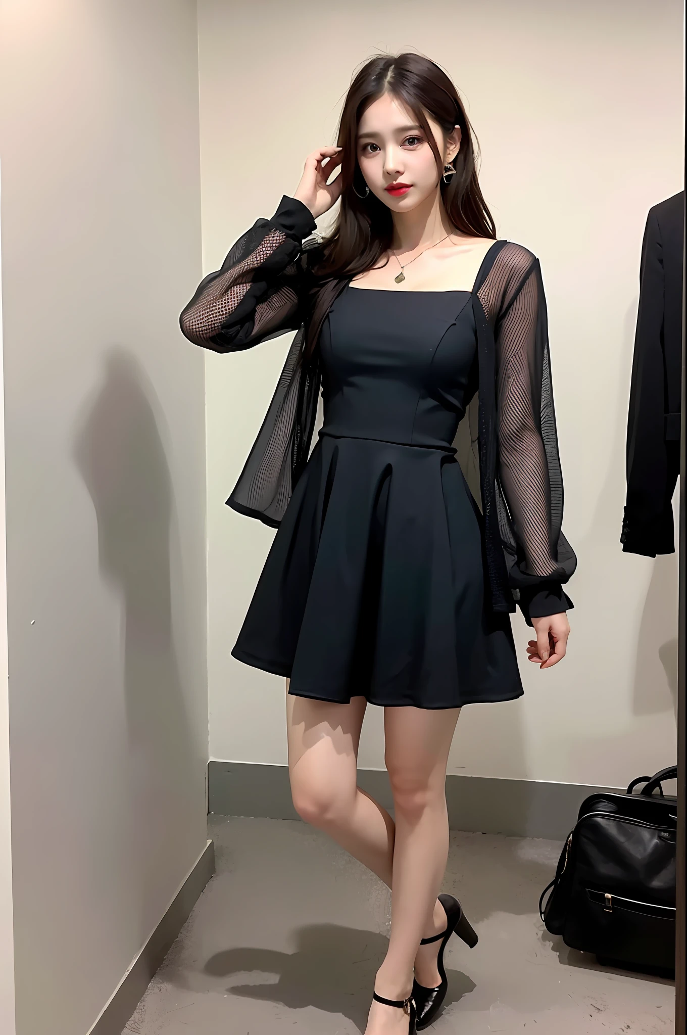 **girl in transperant dress**