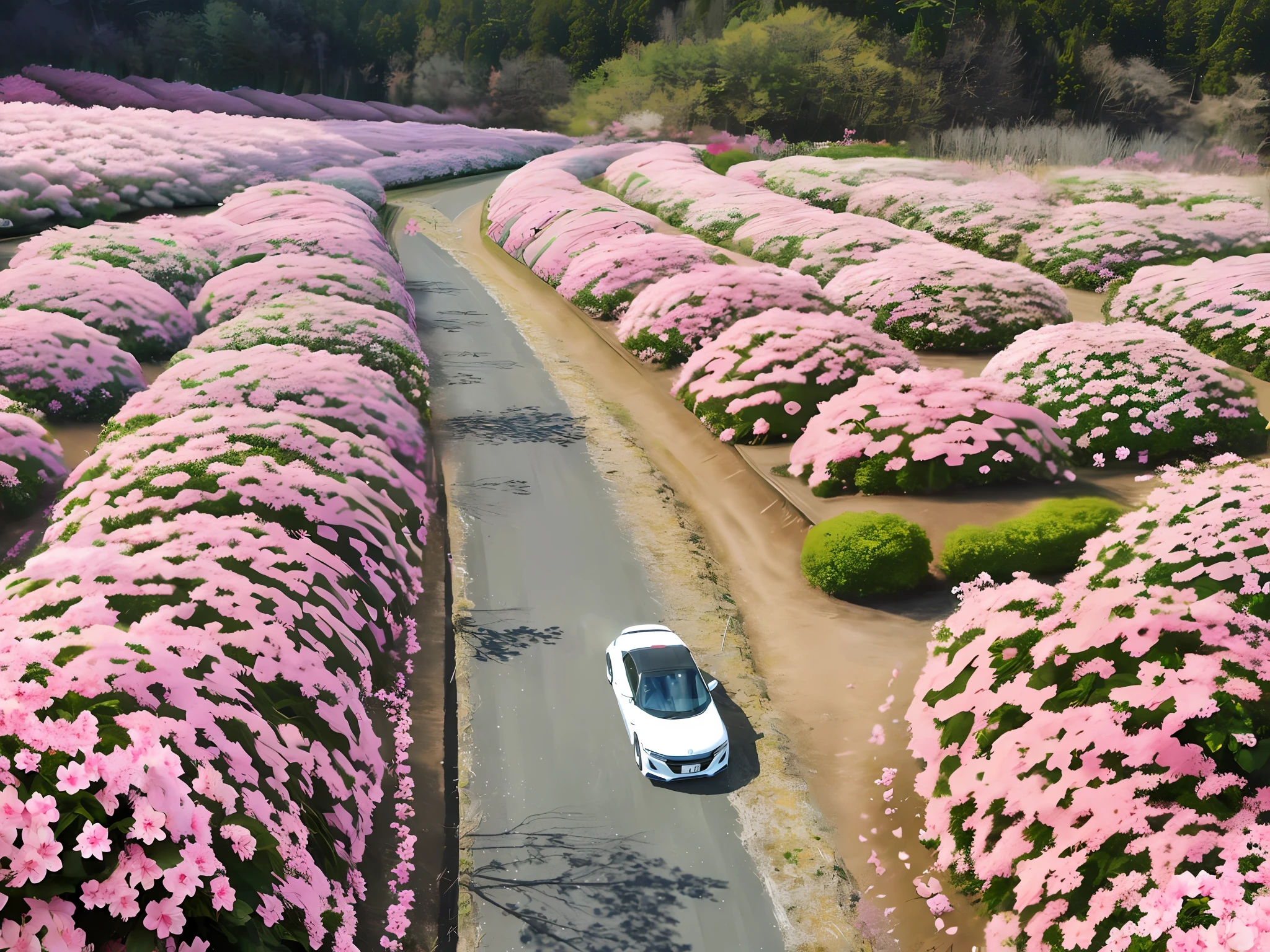 Cherry blossom color flower garden