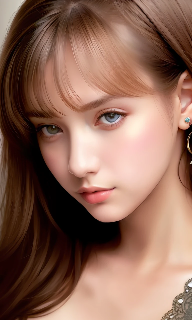 (masterpiece:1.4), most beautiful girl in the world, glossy lips, ultra detailed eyes, Absurdres, hdr, ultra detailed illustration, extremely detailed face, RAW photo, film grain, skin pores, trending on deviantart