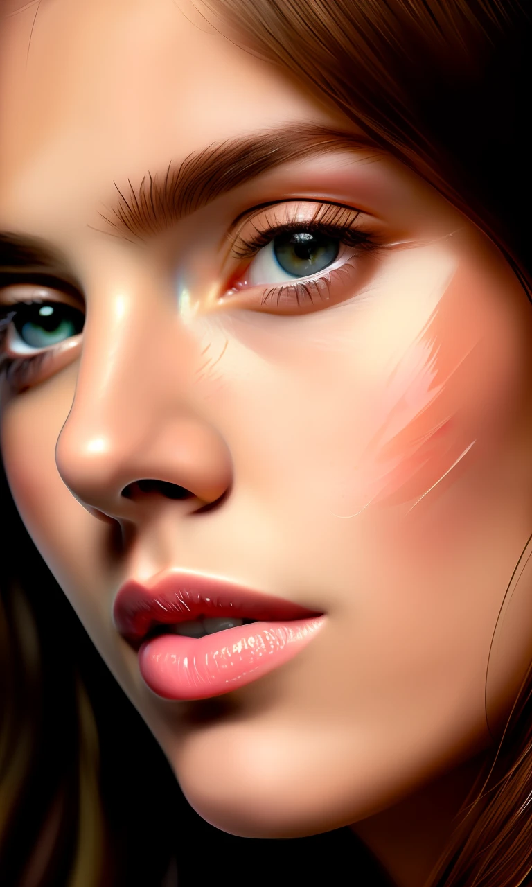 (masterpiece:1.4), most beautiful girl in the world, glossy lips, ultra detailed eyes, Absurdres, hdr, ultra detailed illustration, extremely detailed face, RAW photo, film grain, skin pores, trending on deviantart
