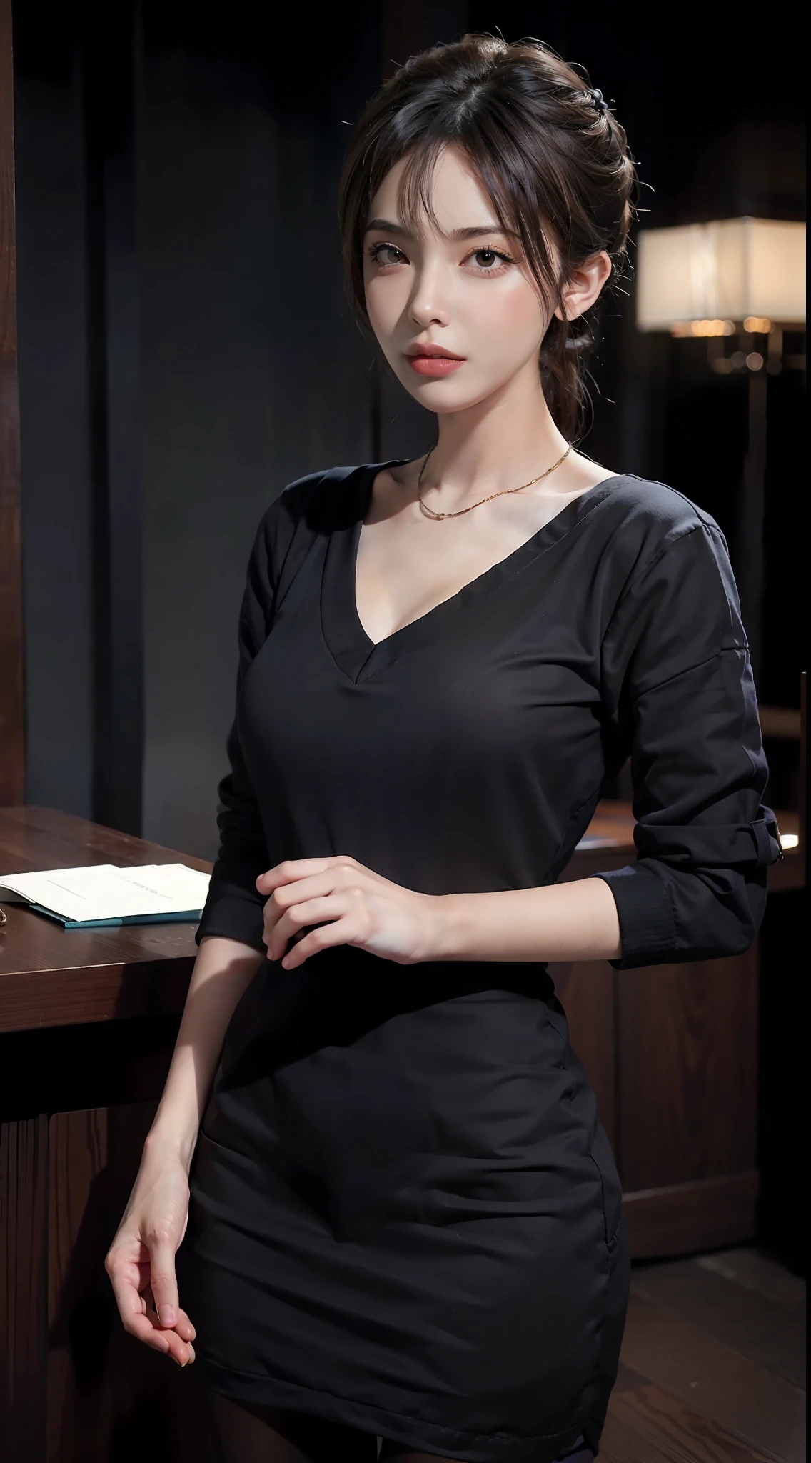 1 girl, East Asian, beautiful, looking at the camera, black hair