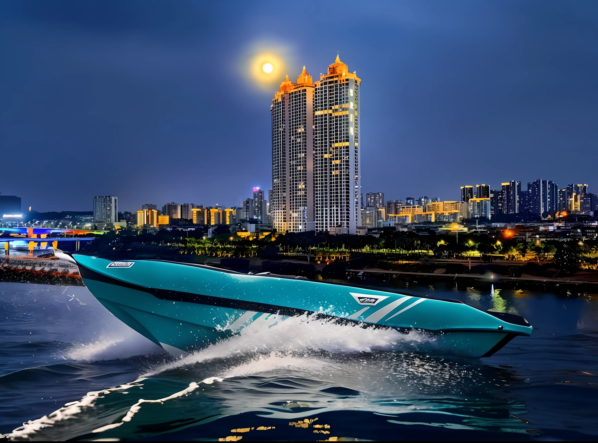 Highly detailed, high quality, masterpiece, beautiful, ((vista, paddler, )), full body, jet ski