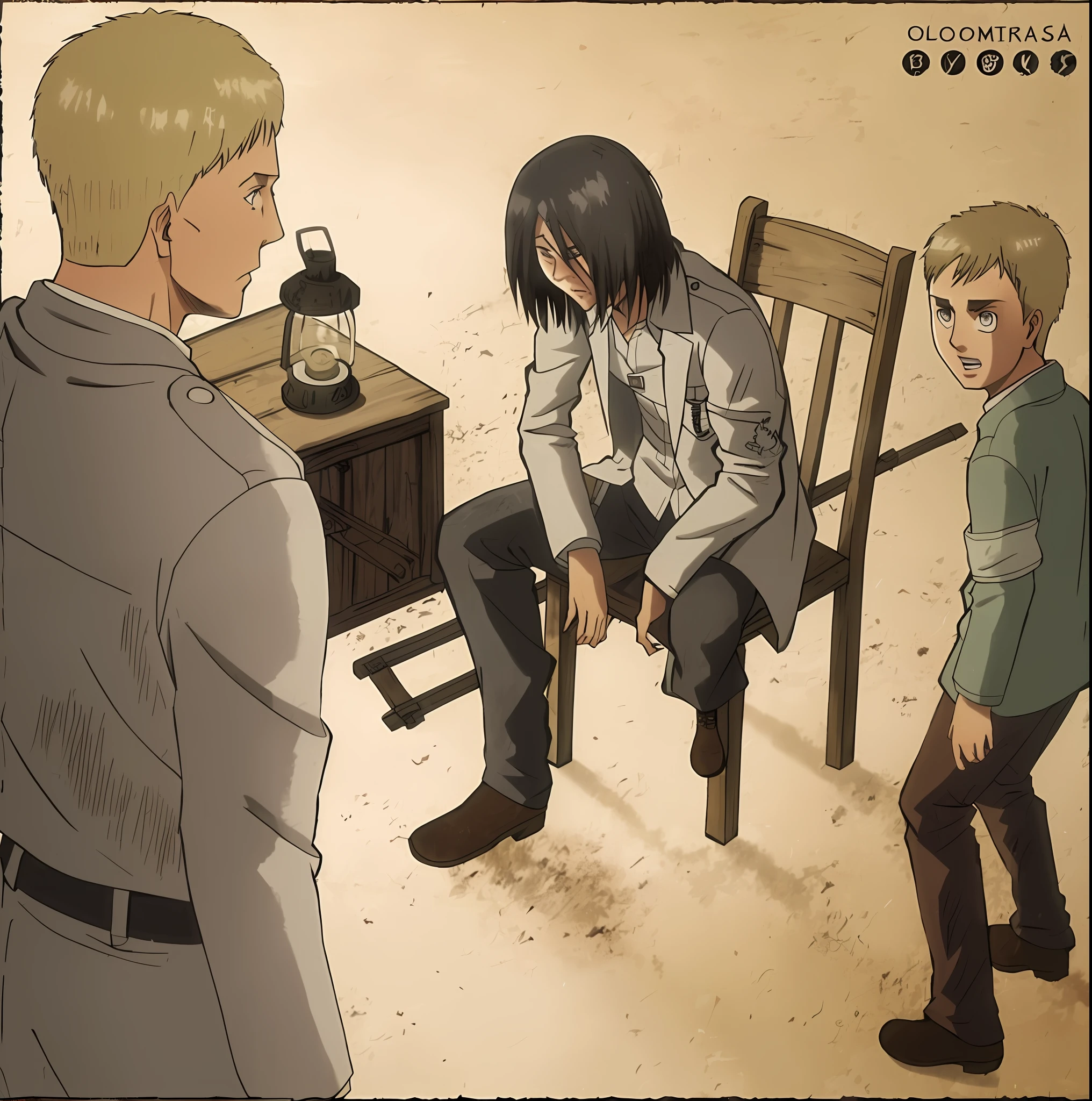 best quality, masterpiece, (realistic: 1.2), 1 man, Eren Jaeger, black jeans, black pants, brown hair, attack on Titan, cold background, black jacket, slim body, high definition, high quality, black clothes