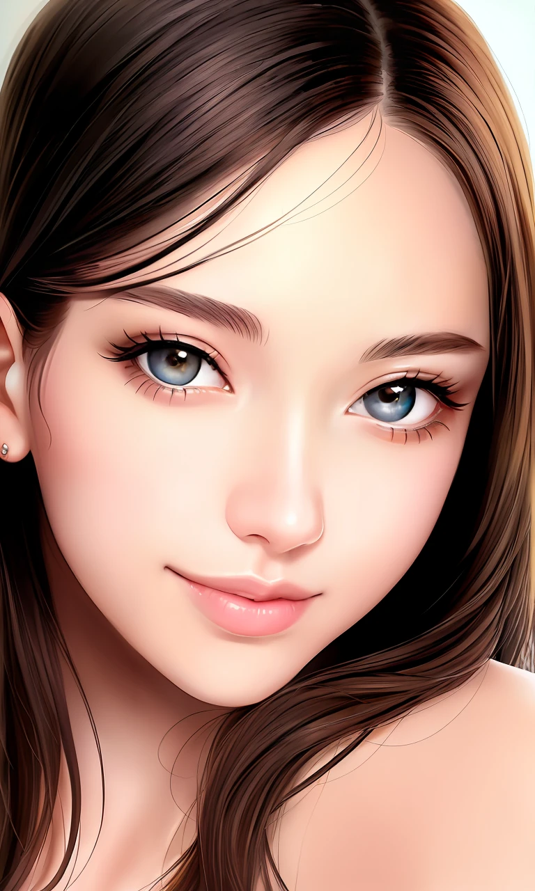 (masterpiece:1.4), most beautiful girl in the world, happy smile, glossy lips, ultra detailed eyes, Absurdres, hdr, ultra detailed illustration, extremely detailed face, RAW photo, film grain, skin pores, trending on deviantart