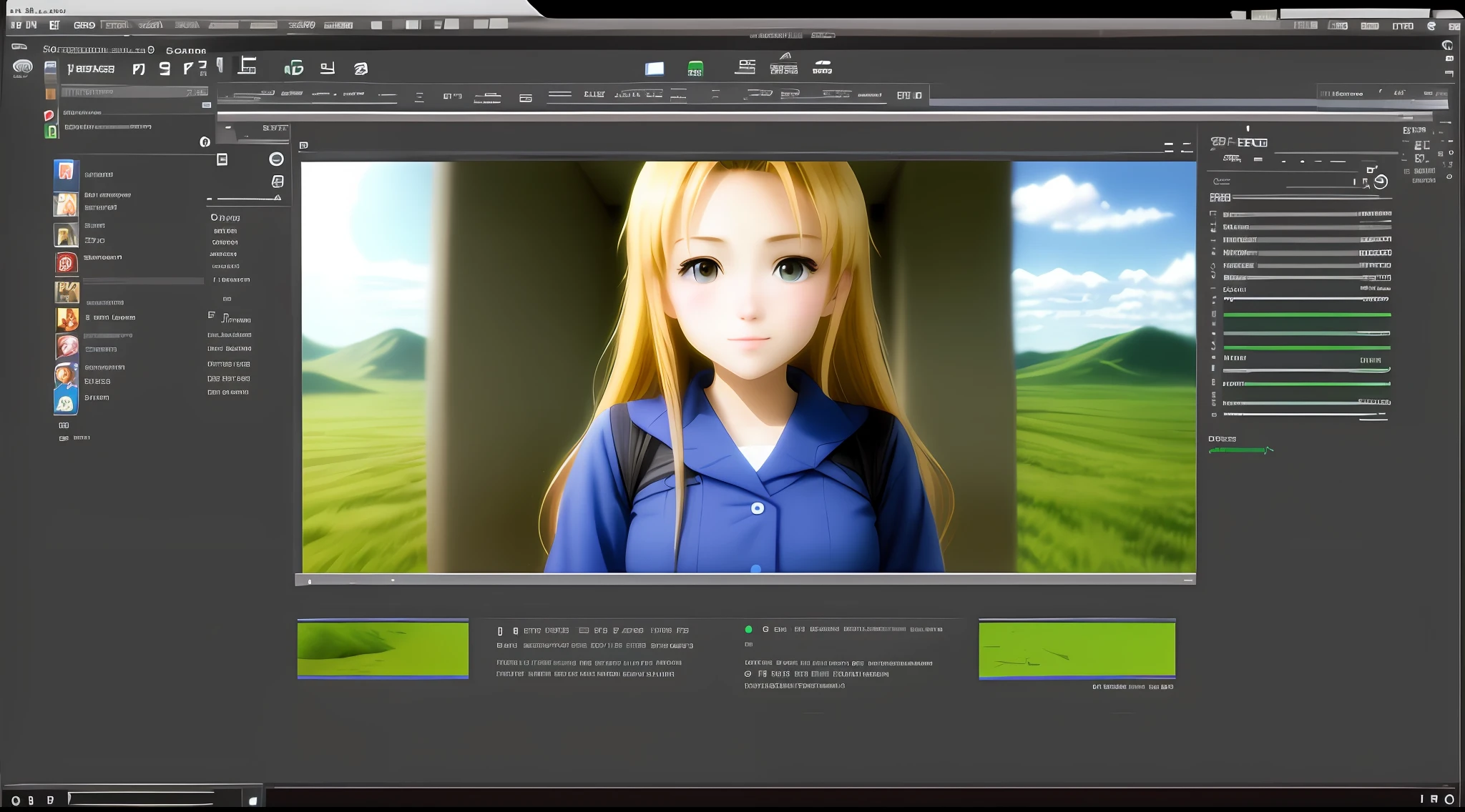desktop screenshot, windows xp os, user interface,1girl anime background, many desktop icon, taskbar