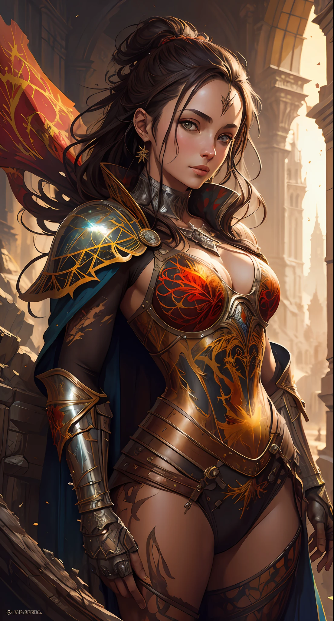 highres, Antonio Moro, best quality, medieval armor, by cyril rolando, concept art, reflections, composition, physically-based rendering, ((art by carne griffiths and peter kemp and anatoly metlan)), trending on CGSociety, perfect face,