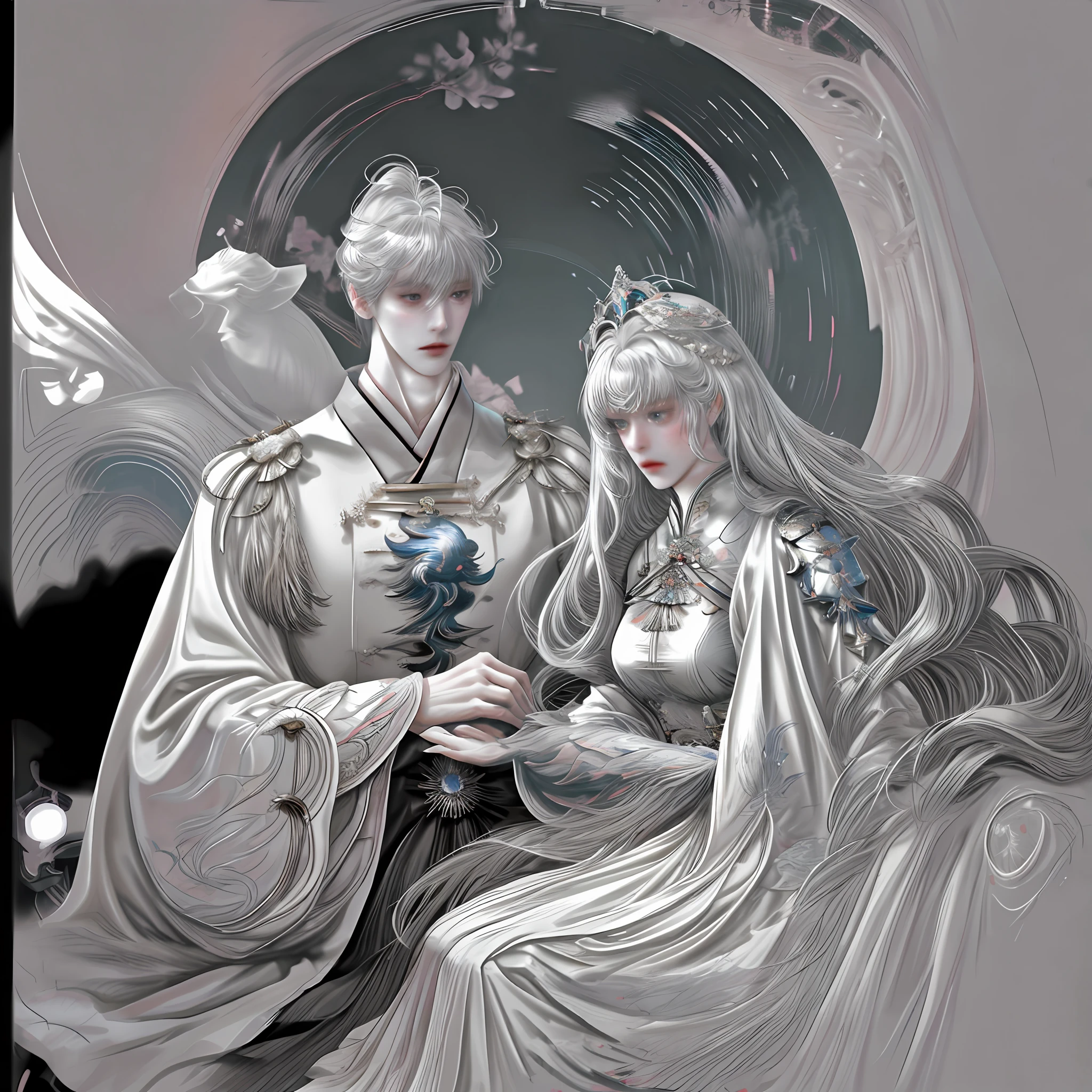 1/6 Nihei Tsutomu, Artdoll, Dollfie Dream, ultrarealistic, Soft Body, Skydoll Noa, Light Grey Waist-length wavy hairstyle, Soft Picture, Pale Milky White Porcelain Skin, Soft Man,Masterpiece, 8k, affectionate,sweet,sexy,seductive,nsfw,sexy, wearing a wizard hat, holding a magic textbook,