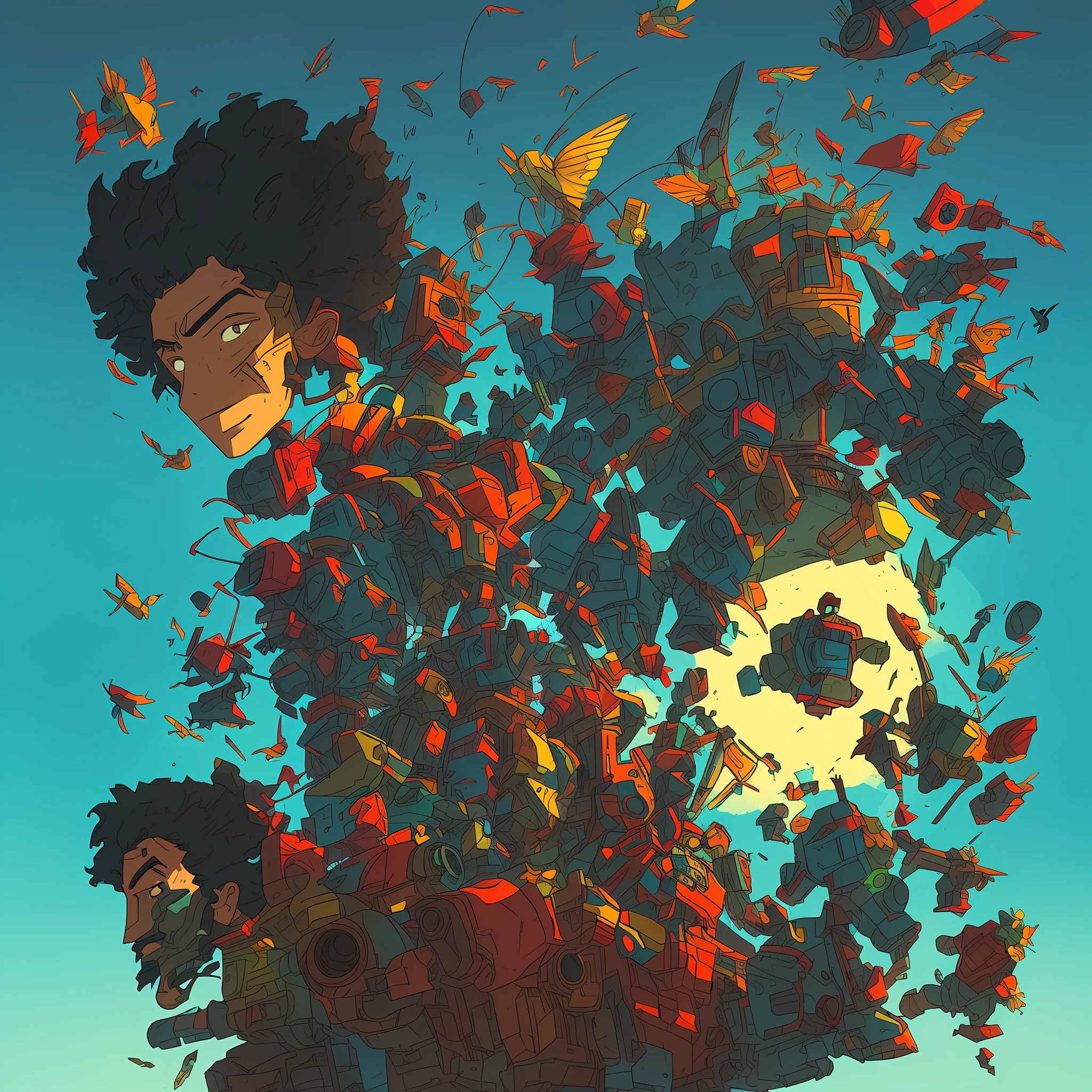 A young man, ComplexLA style, nvinkpunk, marioalberti artstyle, ghibli style