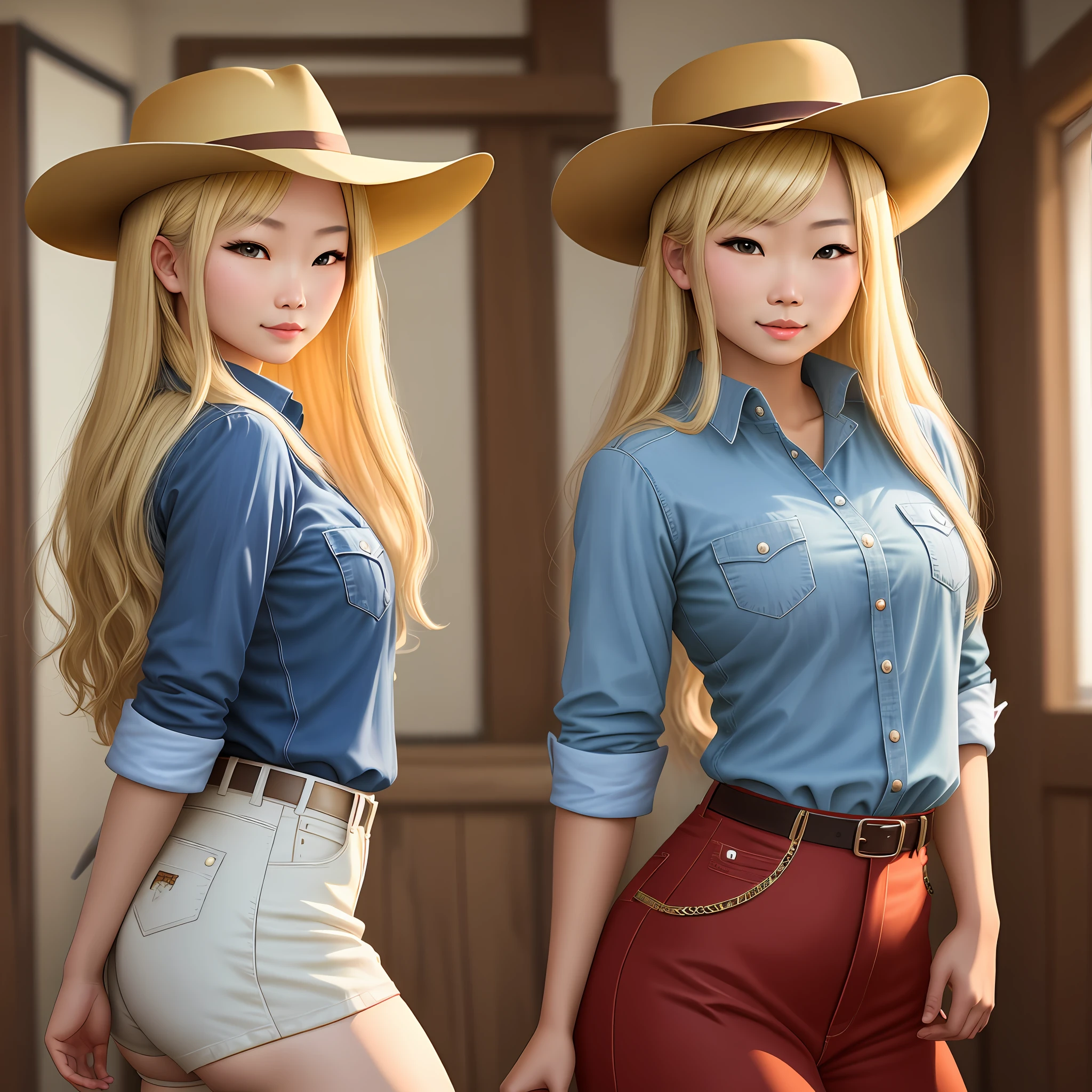 Blonde Asian Cowgirl