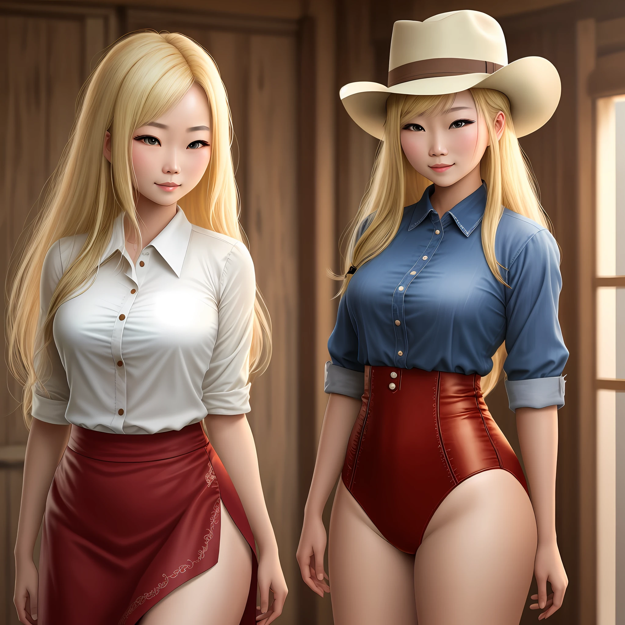 Blonde Asian Cowgirl