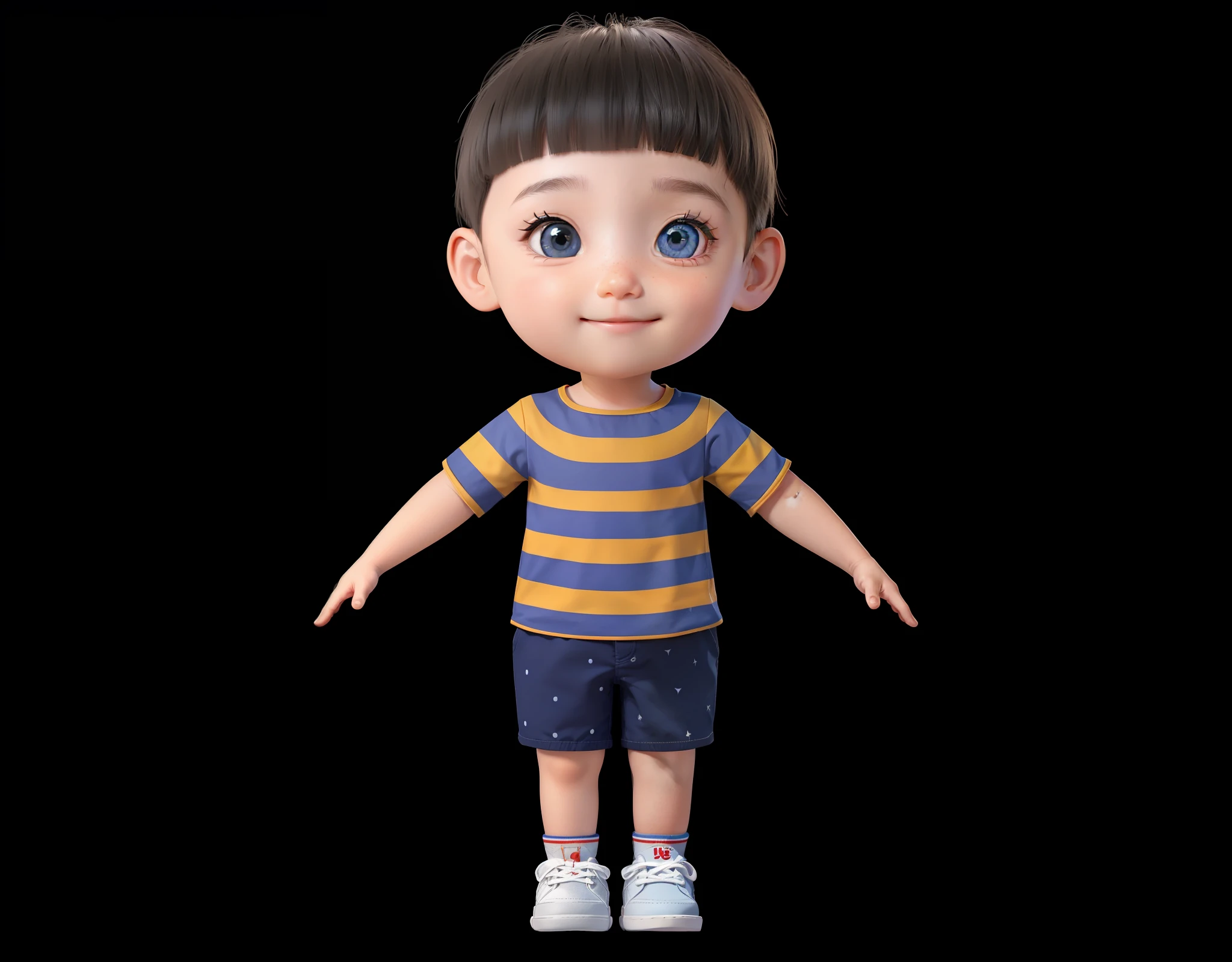 Facial features,  boy, Pixar, Disney, black eyes, CG art style, super detailed, cute