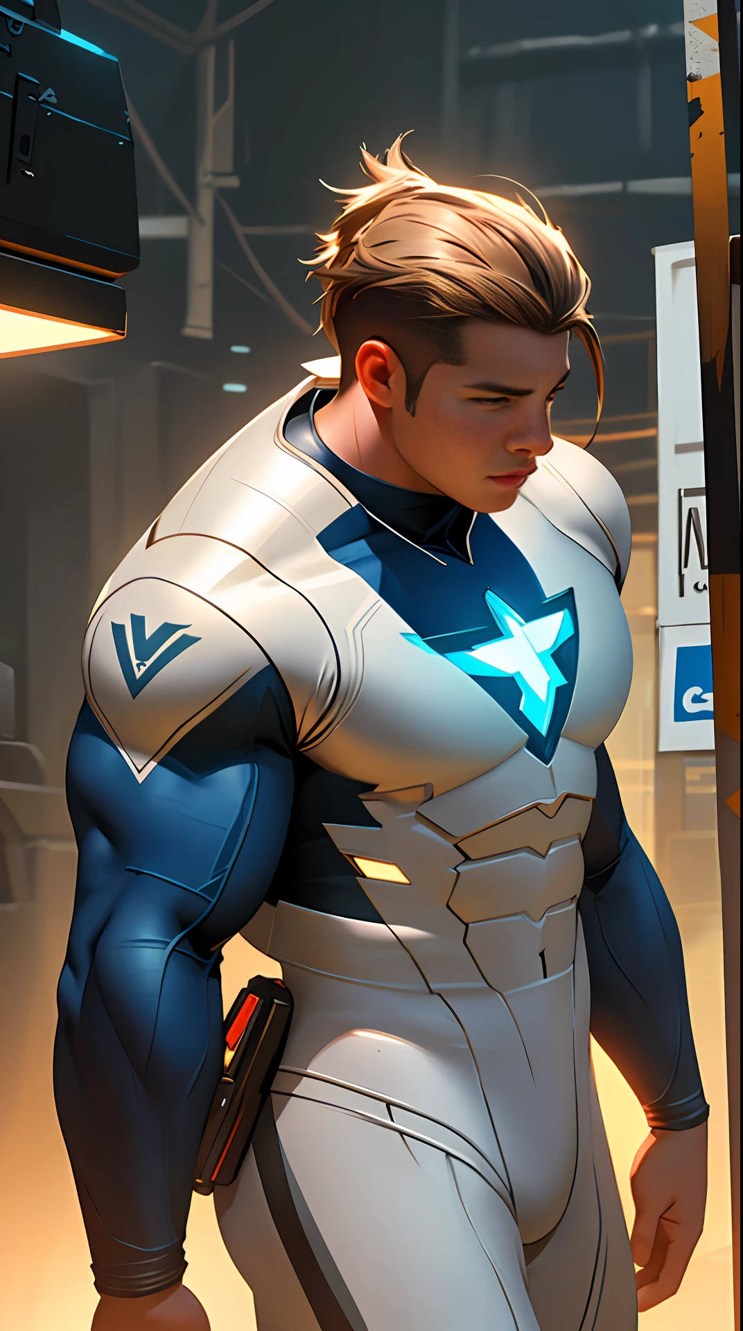 Cinematic soft lighting illuminates a stunningly detailed and ultra-realistic TWO MAN superhero of the sign of Gemini, super strong, muscular that is trending on ArtStation. Octane is the perfect tool to capture the softest details of this 16k photography masterpiece