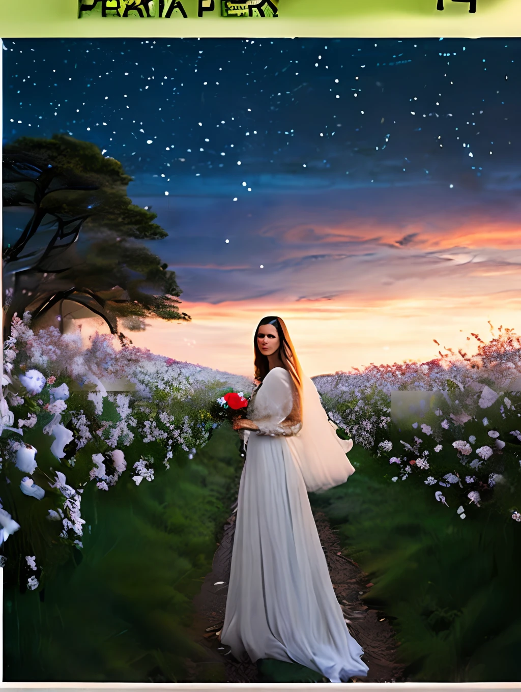 (Masterpiece) A photorealistc portraif of a stunningly beautiful and extremely happy woman dressed as a bride, throwing her bouquet of flowers up to the air, standing on a field of fireflies, mirrors, photograph, wonder, amazement, night, cinematic lighting, empty wonder, amazement, cinematic, 8k, evening, --no back view, empty, stock photo, movie still, cinematic lighting. photograph photograph, in the style of Martin Schoeller, detailed symmetric realistic face, extremely detailed natural texture, peach fuzz, long hair, masterpiece, absurdres, nikon d850 film stock photograph, kodak portra 400 camera f1.6 lens, extremely detailed, amazing, fine detail, rich colors, hyper realistic lifelike texture, dramatic lighting, unrealengine, trending on artstation, cinestill 800 tungsten, looking at the viewer, photo realistic, RAW photo, TanvirTamim, high quality, highres, sharp focus, extremely detailed, cinematic lighting, 8k uhd,-imagine-