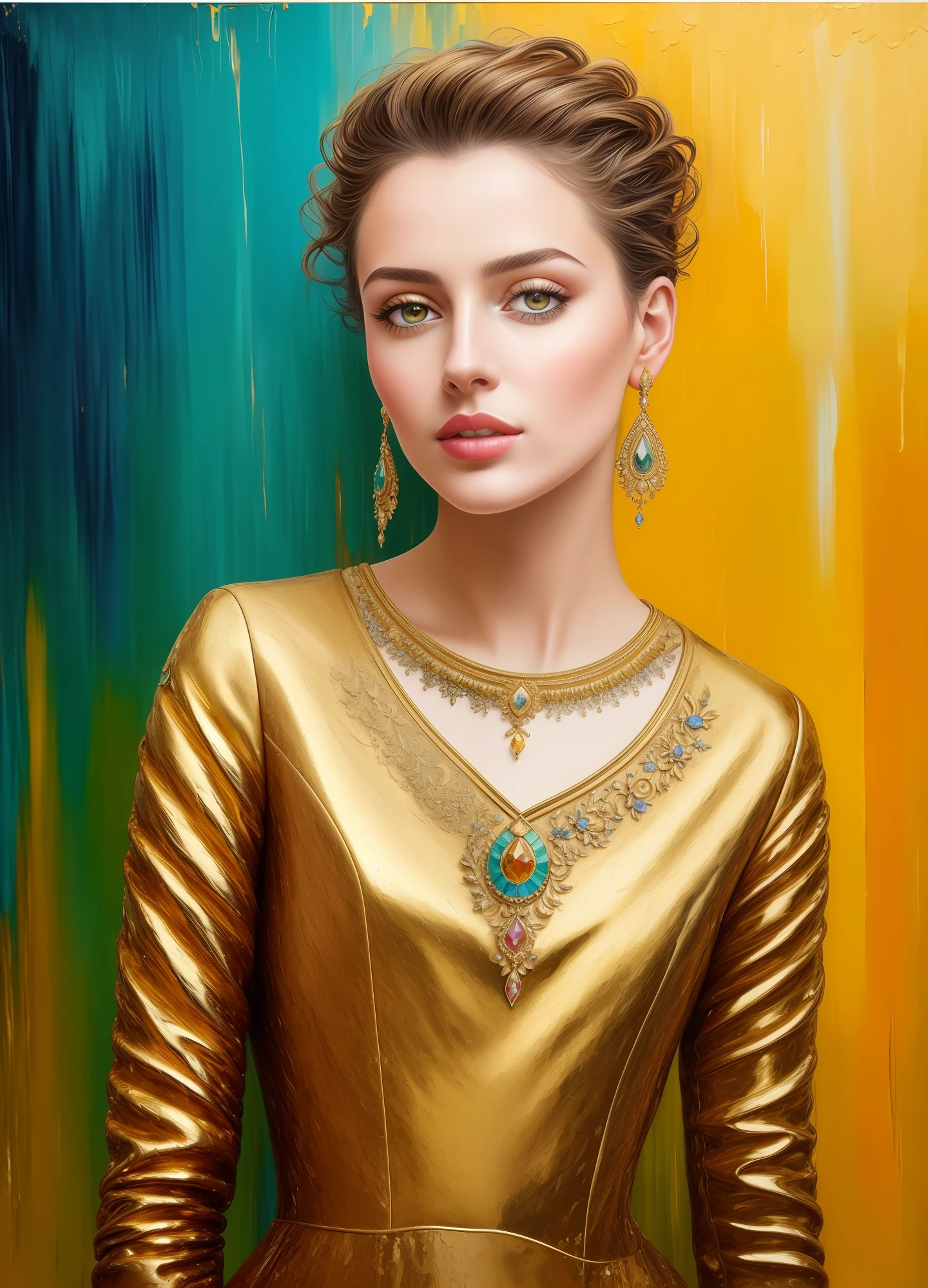 style of Irina Rej | Saatchi Art, intricate oil on canvas high detail crisp quality colourful 8k oil on canvas beautiful fantastic view hdr cinematic postprocessing Ultra realistic gold leaf impasto brush strokes; highly detailed elegant extremely detailed oil on canvas high detail imperial colors ultra detailed high definition crisp quality matte background no text , masterpiece, combines the artistic influences
