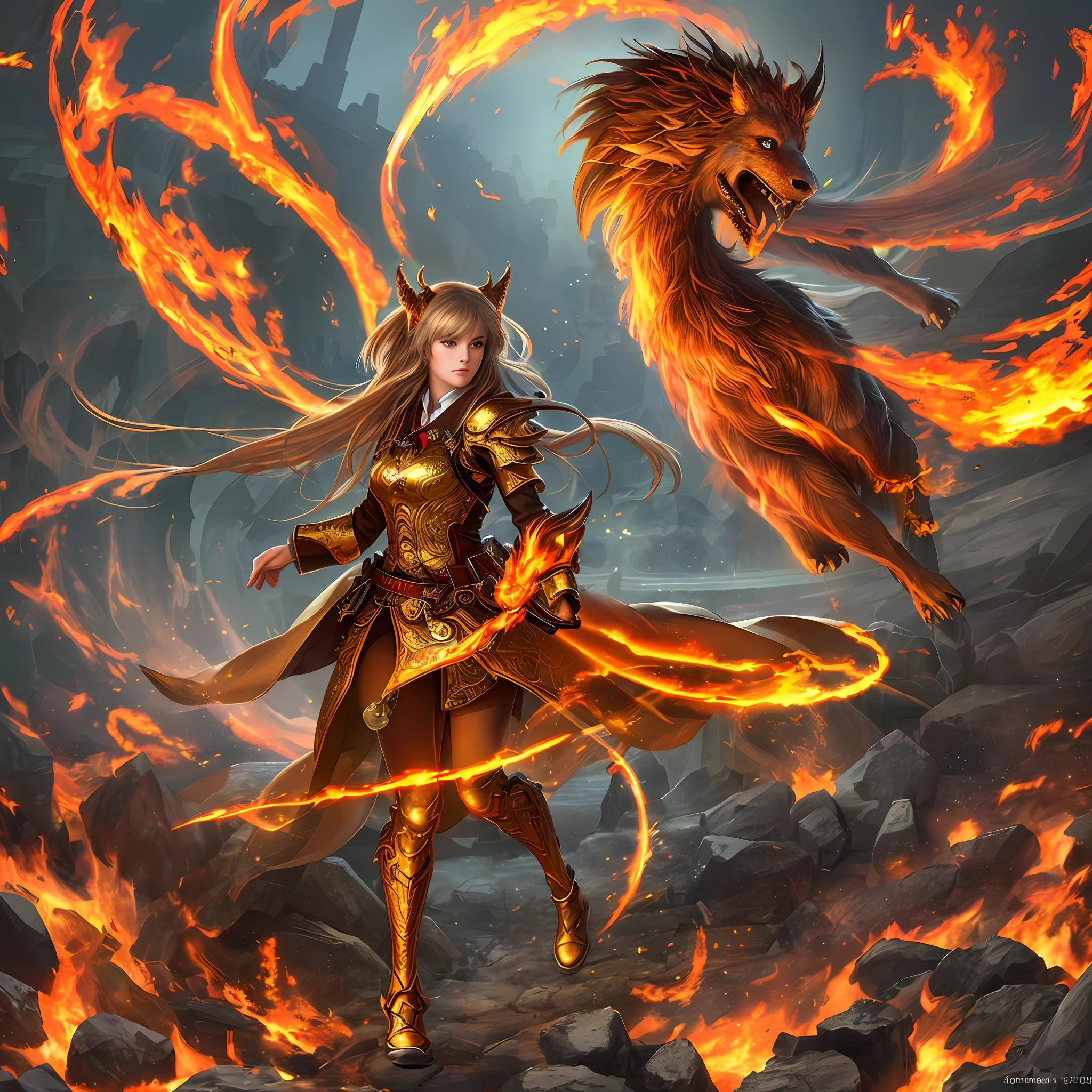 ((masterpiece)),((best quality)),((high detail)),((realistic,)) female fullbody, Flames, fire
