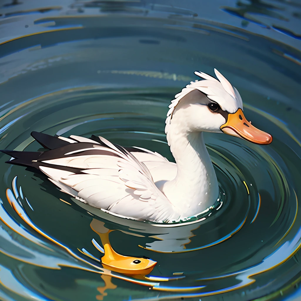 Duck swimming in the lake