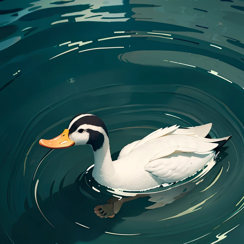 Duck swimming in the lake