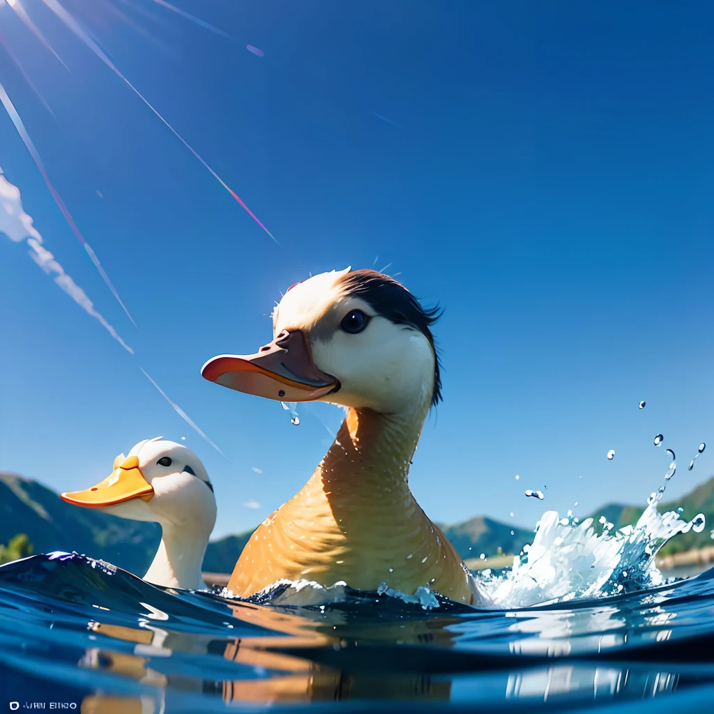 Duck swimming in the lake