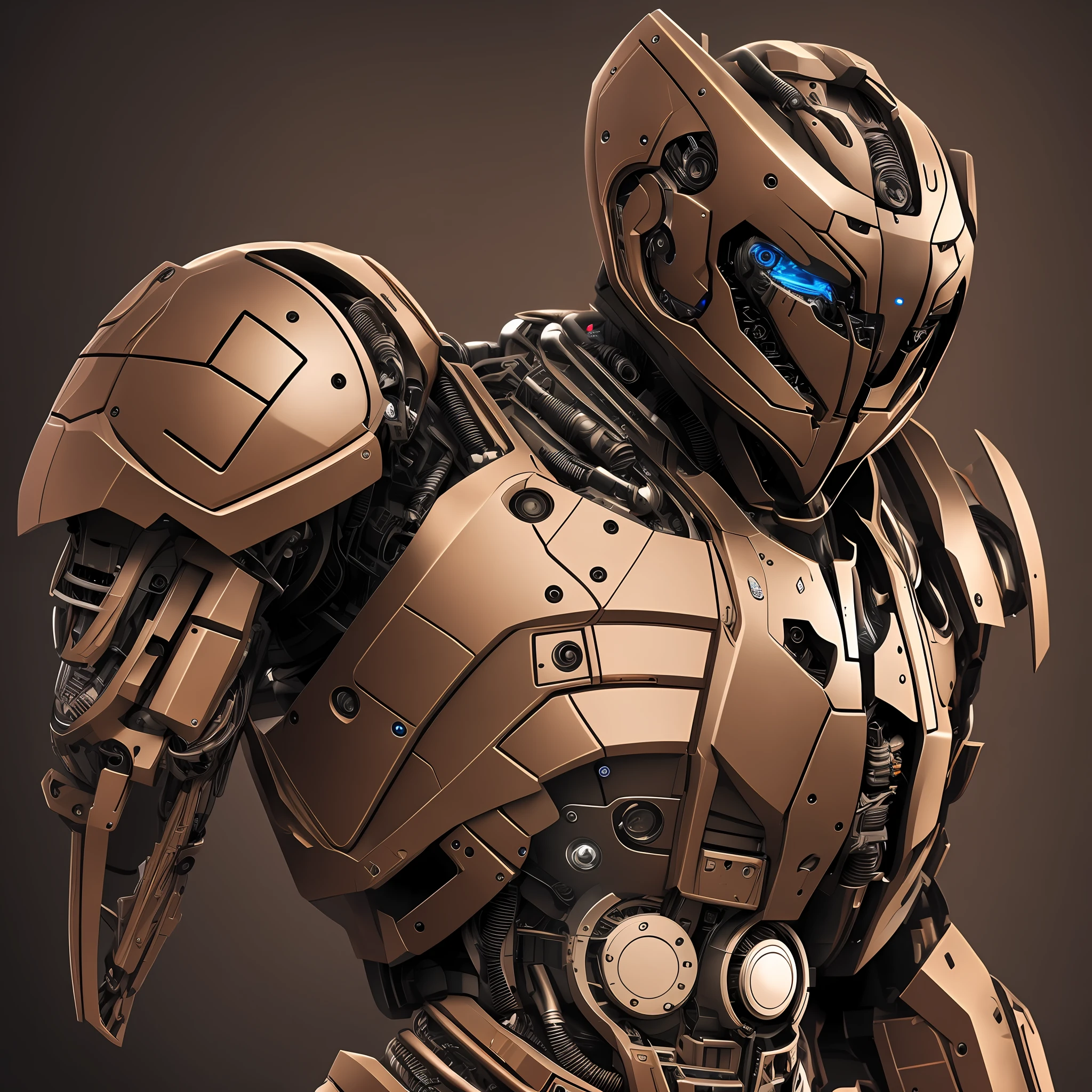 robot, dark, humanoid, male, brown, 2k detailed