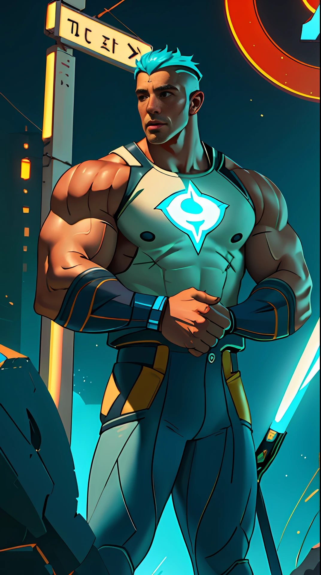 Cinematic soft lighting illuminates a stunningly detailed and ultra-realistic a MAN superhero of the sign of Pisces, super strong, muscular that is trending on ArtStation. Octane is the perfect tool to capture the softest details of this 16k photography masterpiece