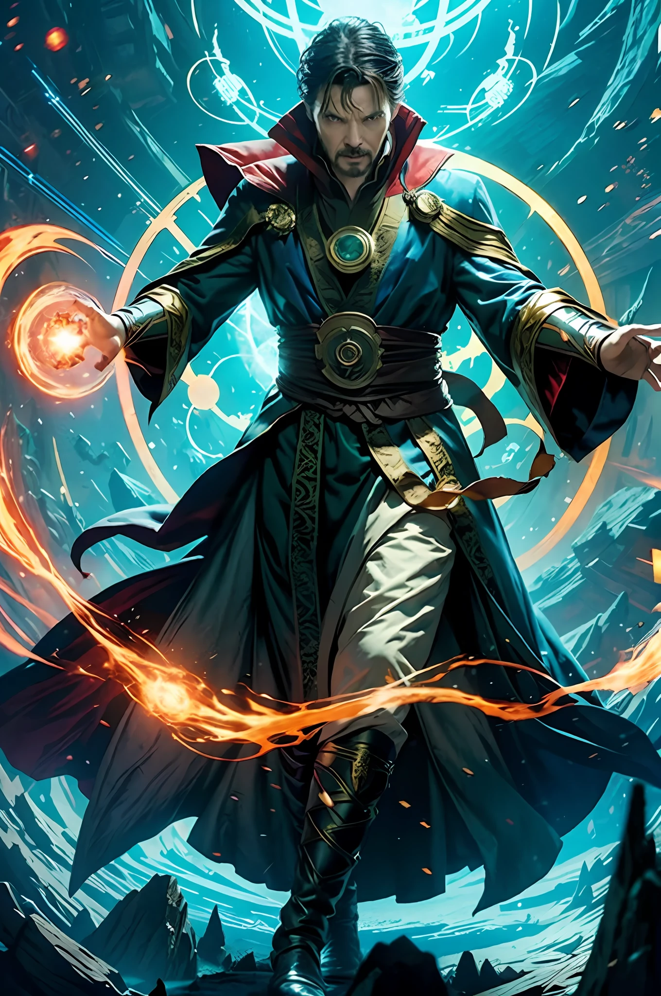 Doctor strange magic effect, doctor strange magic portal , doctor strange, face looks like doctor strange, marvel movies scene,