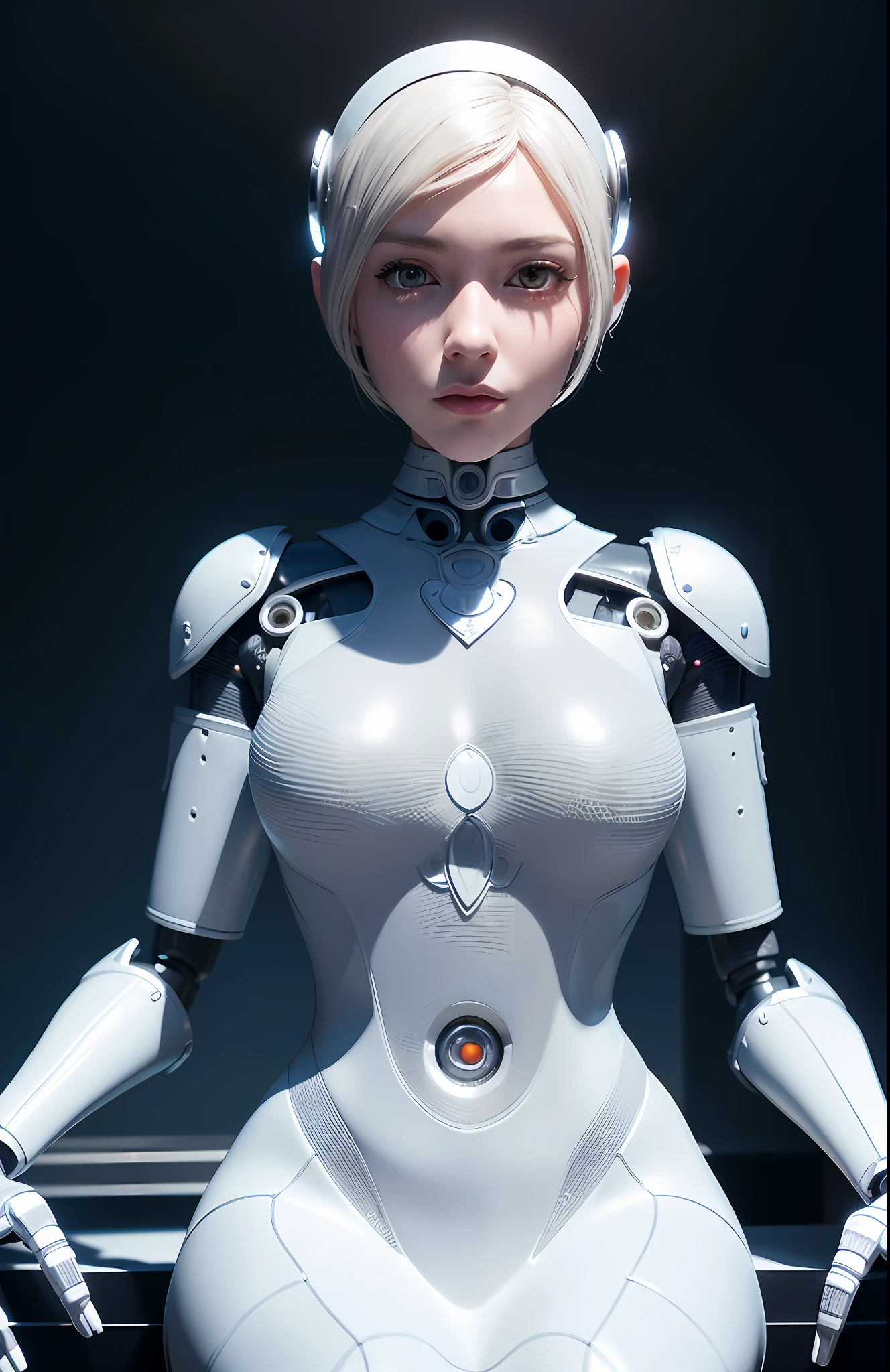 Intricate 3d rendering of highly detailed beautiful ceramic silhouette female robot face, robot, robot part, 150 mm, beautiful studio soft light, rim light, vibrant details, luxurious cyberpunk, lace, surreal, ???????, facial muscles, cables wires, microchip, elegant, beautiful background, octane rendering, HR Giger style, 8k, best quality, masterpiece, illustration, very delicate and beautiful, very detailed, CG, unity, wallpaper , (fidelity, fidelity: 1.37), amazing, fine detail, masterpiece, best quality, official art, very detailed cg unity 8k wallpaper, absurd, unbelievably absurd, robot, silver helmet, full body, sitting write