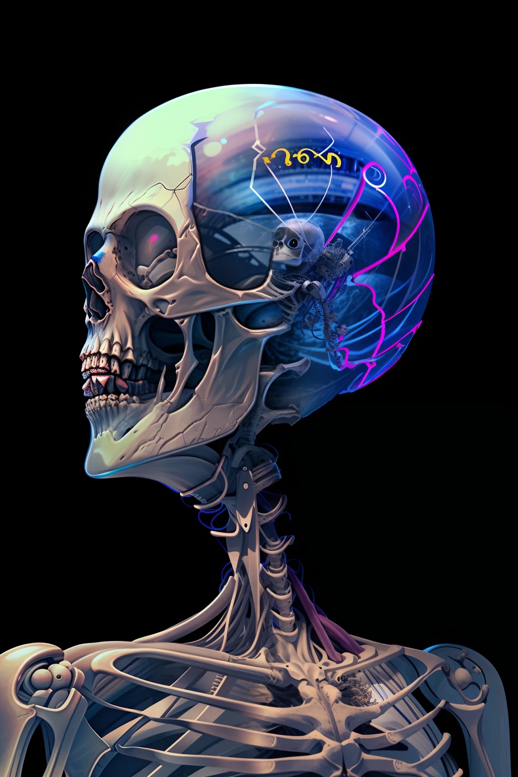 Realistic 4k skeleton astronaut