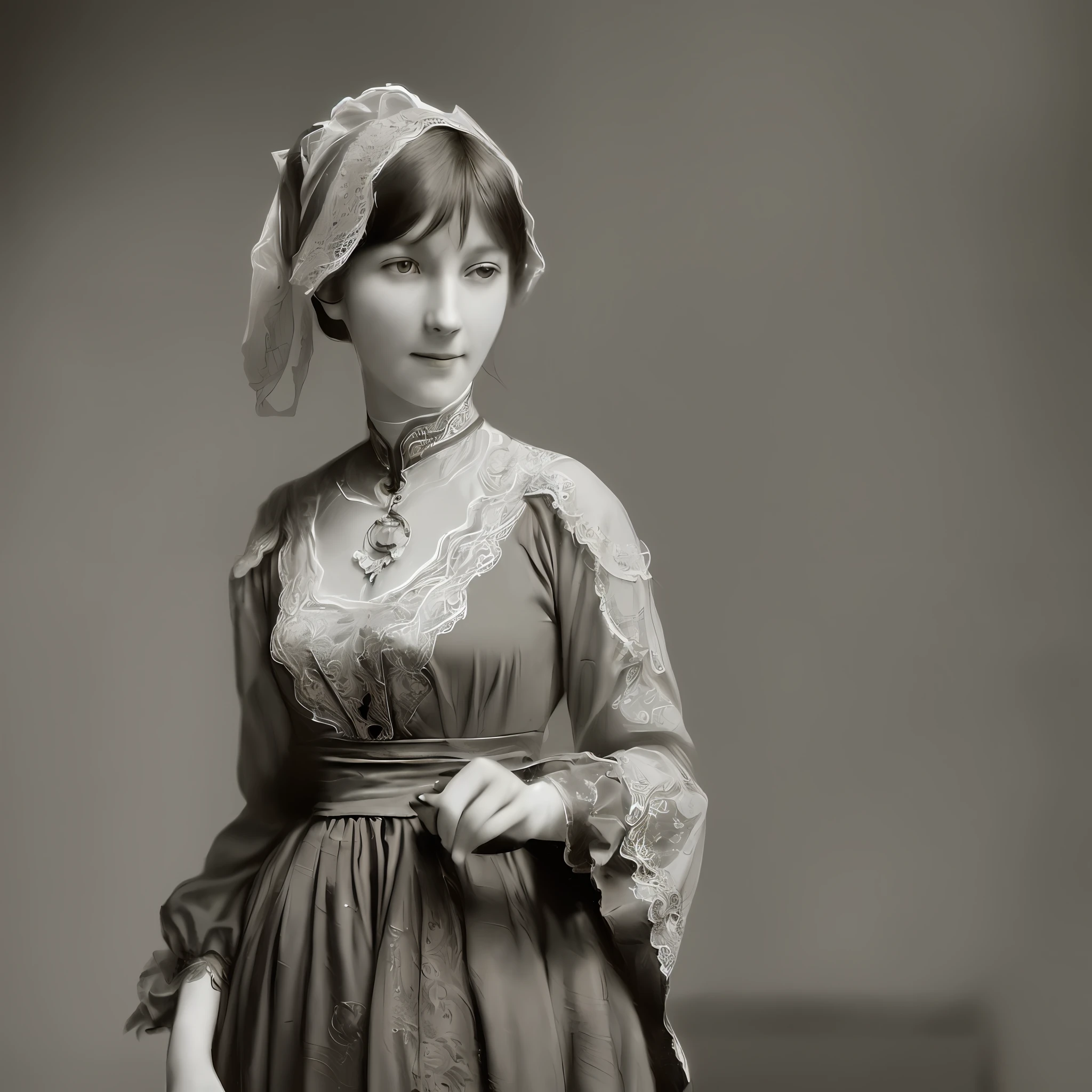 ((Alone on the screen)), amazingly beautiful English mature woman, puberty, Florence Nightingale, 19th century, Victorian, standing up, smiling at the camera, posing upright, lace underwear, [dewy shoulders], half undressed, unbuttoning, disheveled hair, (((gentle pose)), ribs, sweaty skin, moles, visible veins, (( Realistic face)), ((realistic proportions)), standard figure, ((small breasts)), long loose hair, noble features, smiling at camera, (vivid), (digitaly colorized), (Nikon), (α7), (color photography), (colored photos), (portrait photos), (ultra high resolution: 1.2), (photorealism: 1.4), (8K, RAW photos: 1.2), ( Soft Focus: 1.4), (18 years old: 1.3), (Sharp Focus: 1.4), Beautiful face with attention to detail, face_V1 of pure roses, antiques, prostitutes,, brothels, bedrooms, lace curtains, night, candlelight, Ophelia, Grand Odalisque, Les Misérables, Sisterhood, blonde, Victorian hairstyles, loop hair
