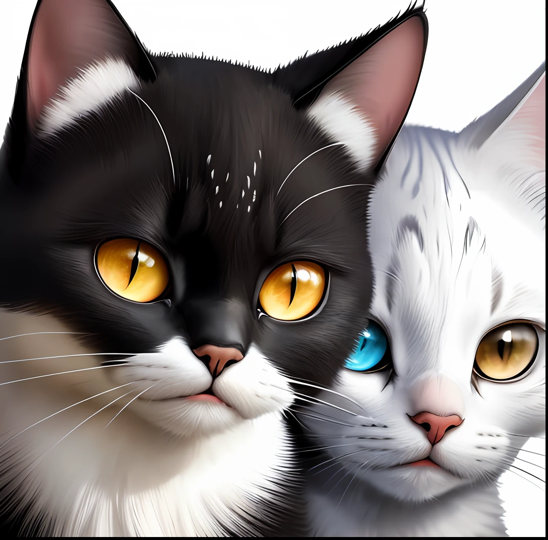 (conjunto de gatos dos desenhos animados:1.2),ultra-detailed,white background,(centralized:1.1),emotional black cat eyes,funny facial expressions, high contrast.
