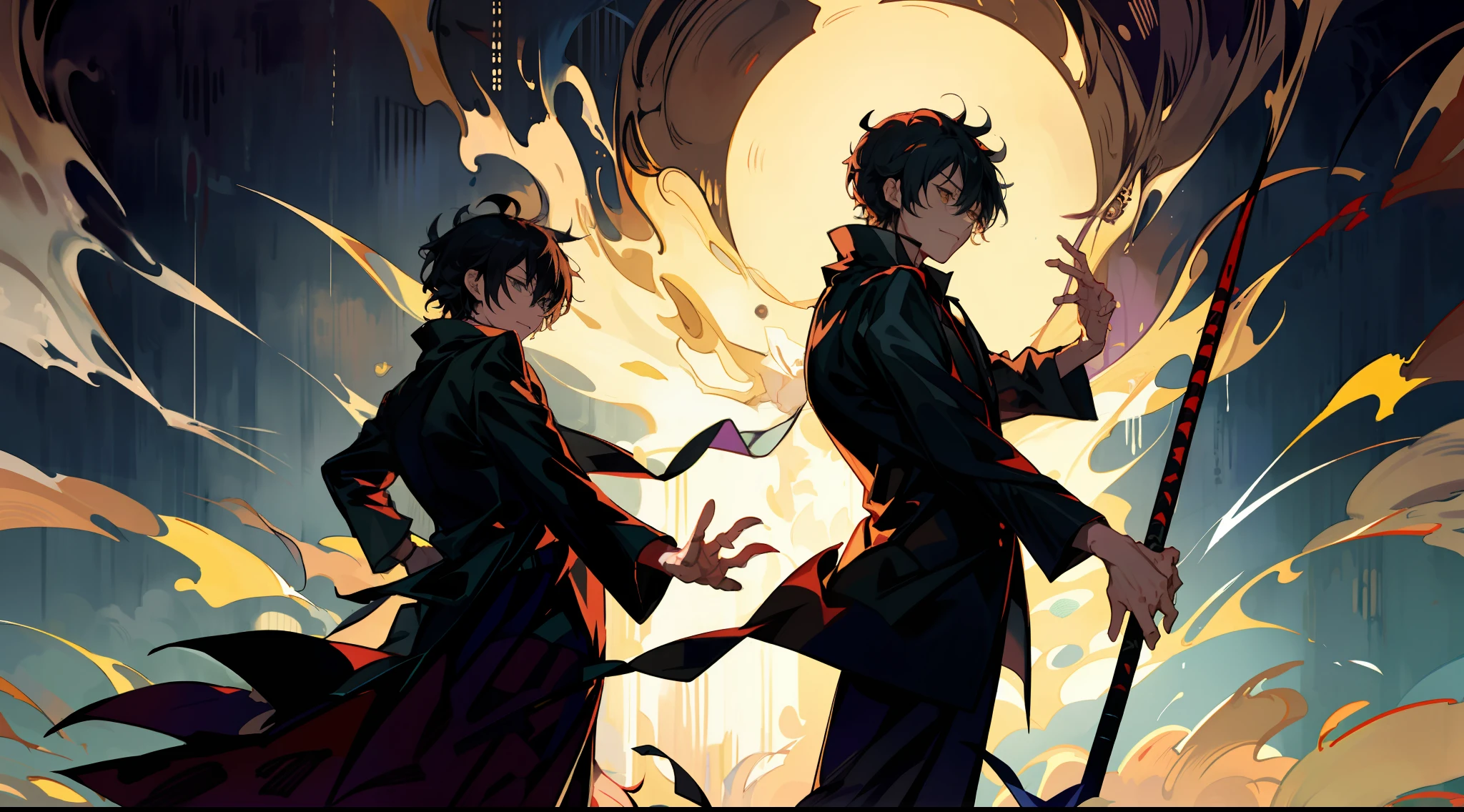 Osamu dazai and a black jacket is looking at something, hijikata toushirou, hijikata toushirou of gintama, okabe rintarou, okata kazuto, nobutaka ike, inspired by Okumura Masanobu, gapmoe yandere, shuushuu anime image