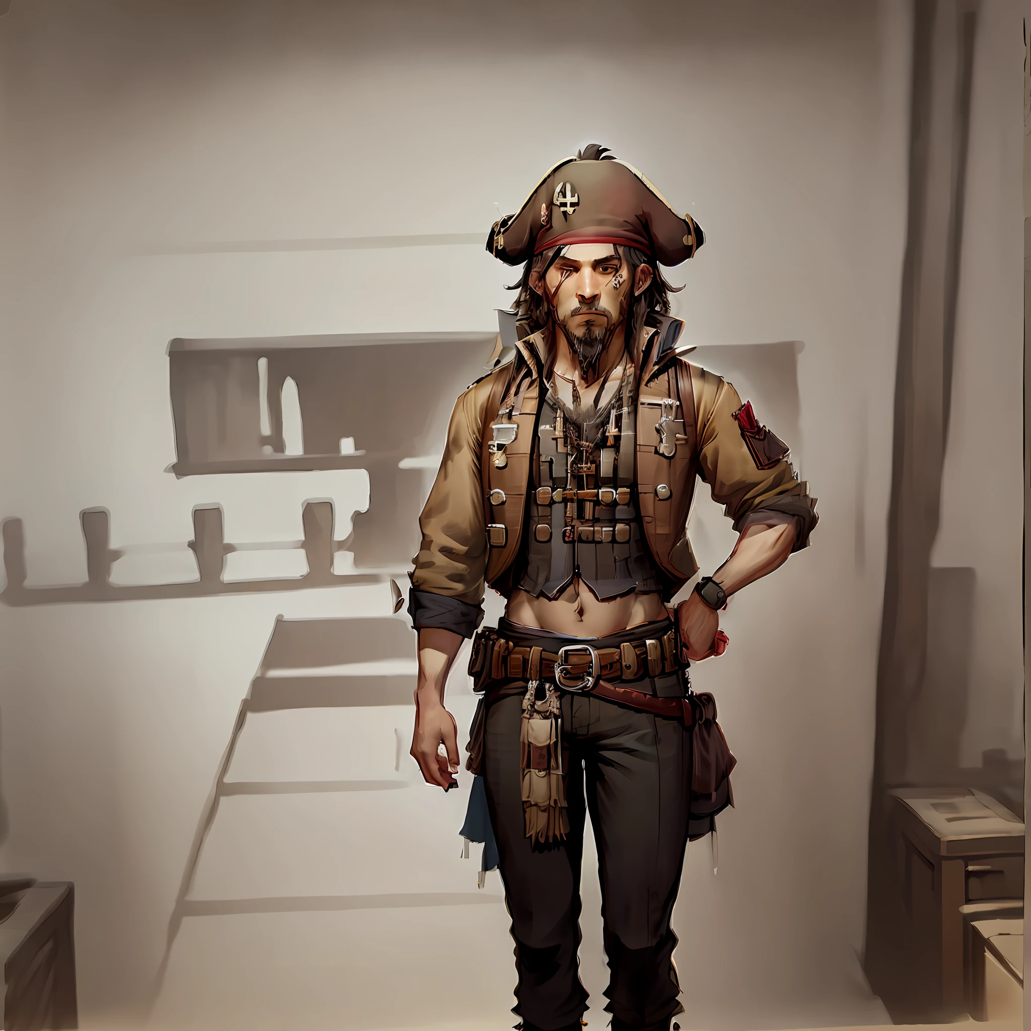 Take a picture with my face but in pirate clothes