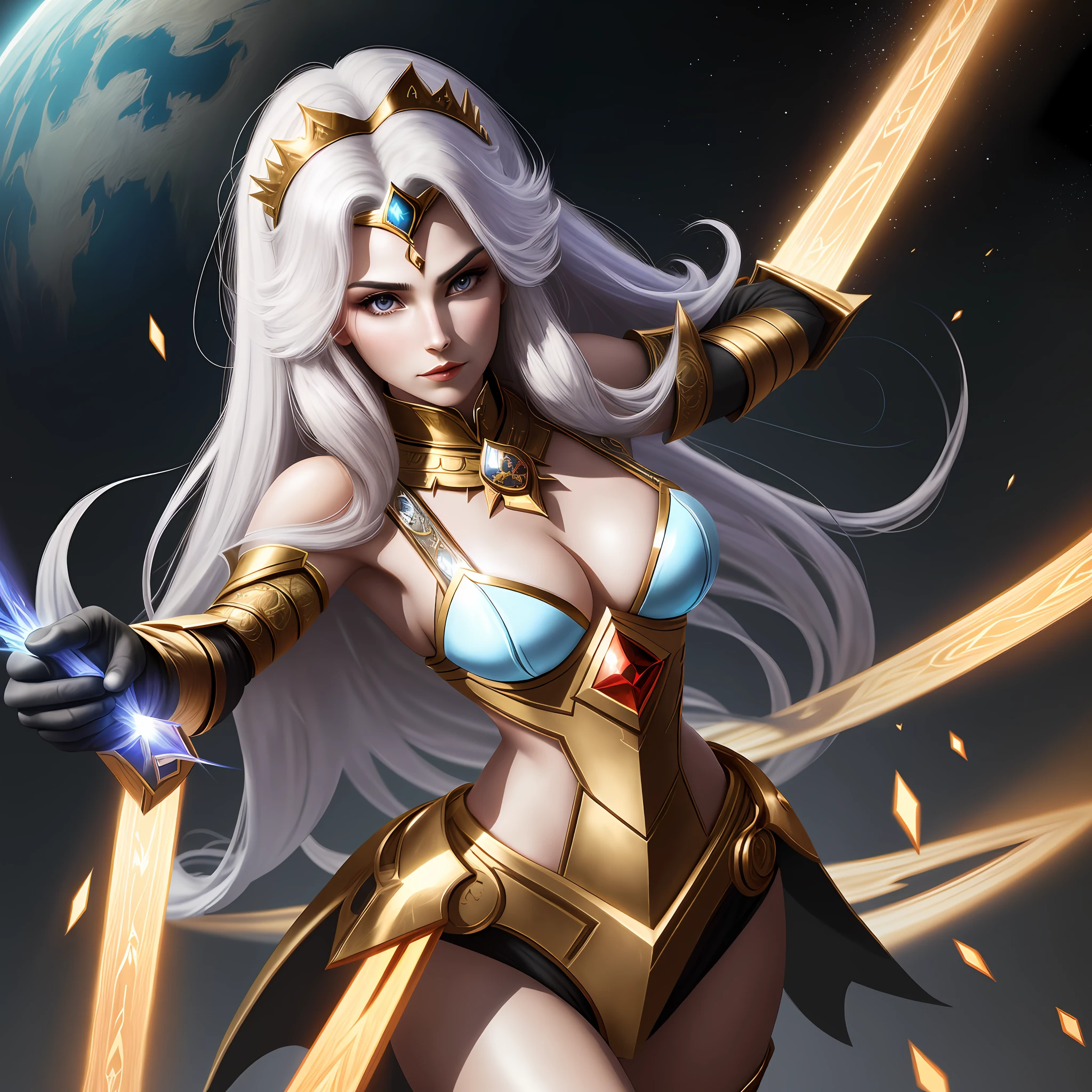 A powerful and beautiful and  queen and mage of a beautiful world, she is a beautiful and extremely beautiful magician with her long hair