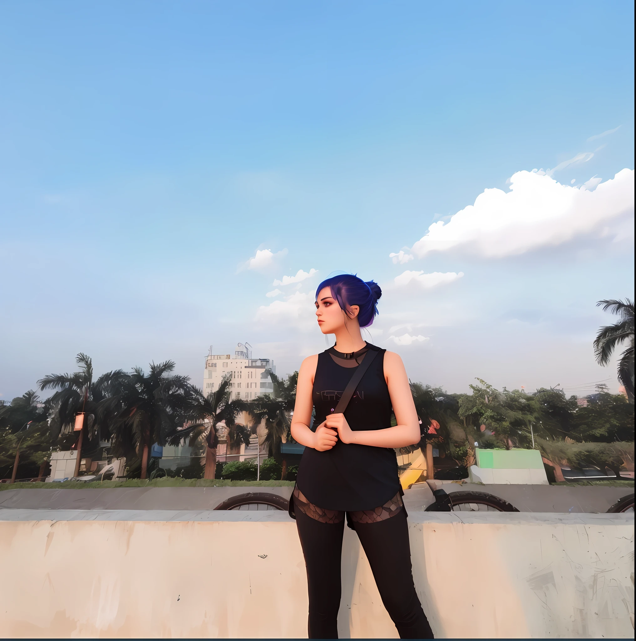 Cyberpunk girl, at cyberpunk city,neon light effect, perfect body, future world, cyberpunk background,4k, attention to details,highest resolution, perfect dress
