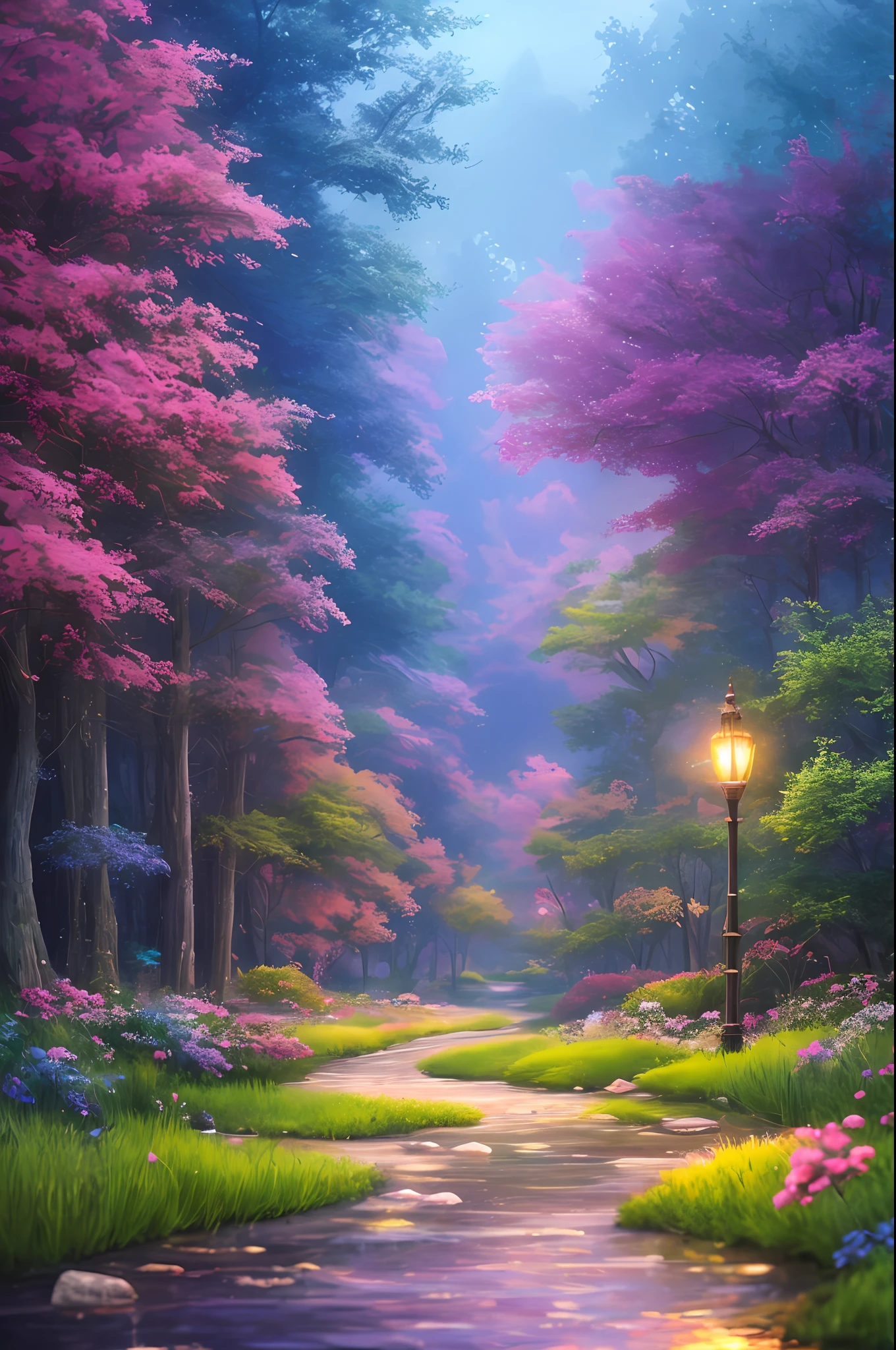 masterpiece, best quality, high quality,extremely detailed CG unity 8k wallpaper, An enchanting and dreamy scene of a fantasy forest, with towering trees, glowing mushrooms, and hidden fairy glens, creating a sense of mystique and enchantment, artstation, digital illustration, intricate, trending, pastel colors, oil paiting, award winning photography, Bokeh, Depth of Field, HDR, bloom, Chromatic Aberration ,Photorealistic,extremely detailed, trending on artstation, trending on CGsociety, Intricate, High Detail, dramatic, art by midjourney