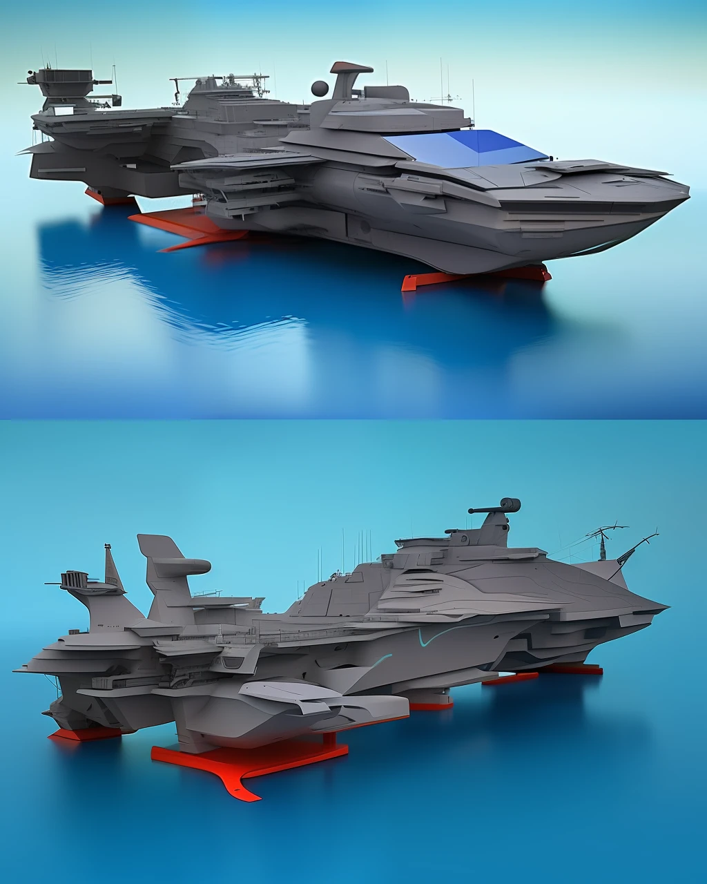 The exploration ship I will describe is designed to face the adversities of a planet of inhospitable nature. She has been carefully designed and equipped to ensure the survival and safety of the crew during their exploration missions. Let's take a look at the main features of this ship.
The structure of the ship is robust and sturdy, built with high-strength materials to withstand the extreme conditions of the planet. It has a reinforced hull, designed to withstand the pressure, extreme temperatures, radiation and other hazards present in this inhospitable environment.
The spacecraft is equipped with an advanced propulsion system that allows efficient locomotion around the planet. It has powerful and versatile engines, capable of handling rough terrain, slippery surfaces and dense or toxic atmospheres. Propulsion also allows you to take off and land vertically, providing greater flexibility of movement.