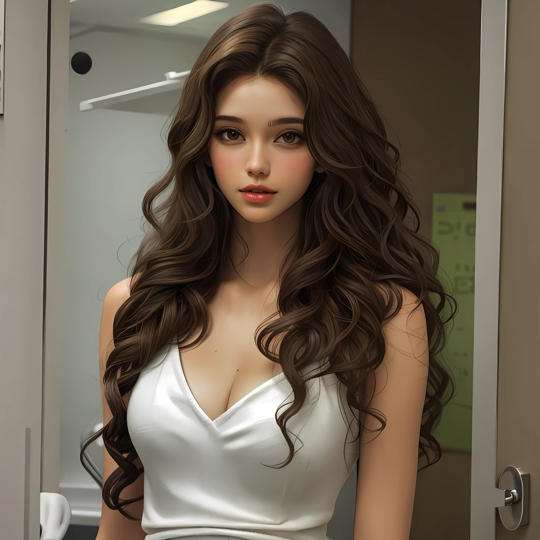 Brunette, Brazilian, sexy, curly hair,