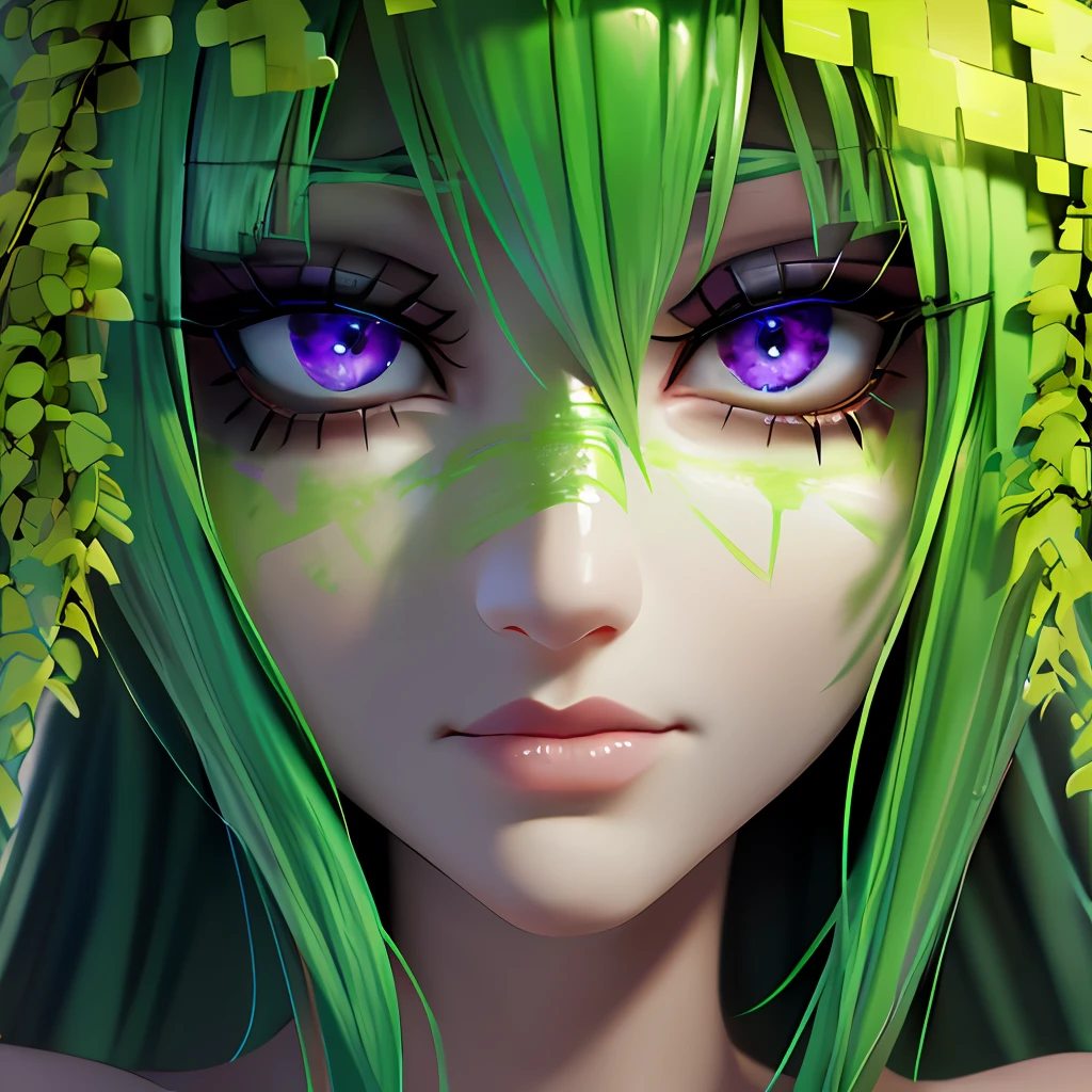 Creepers in a female image - craftsmanship, best quality, very detailed CG unity 8k wallpaper, unusual and charming create a unique image that drives you crazy! Recommended promt: (minecraft creeper)| (squint-creeper) in women's clothing, beautiful eyes, beautiful makeup, for maximum detail, the best lighting, voluminous shimmers and shimmer to create a creeper effect.