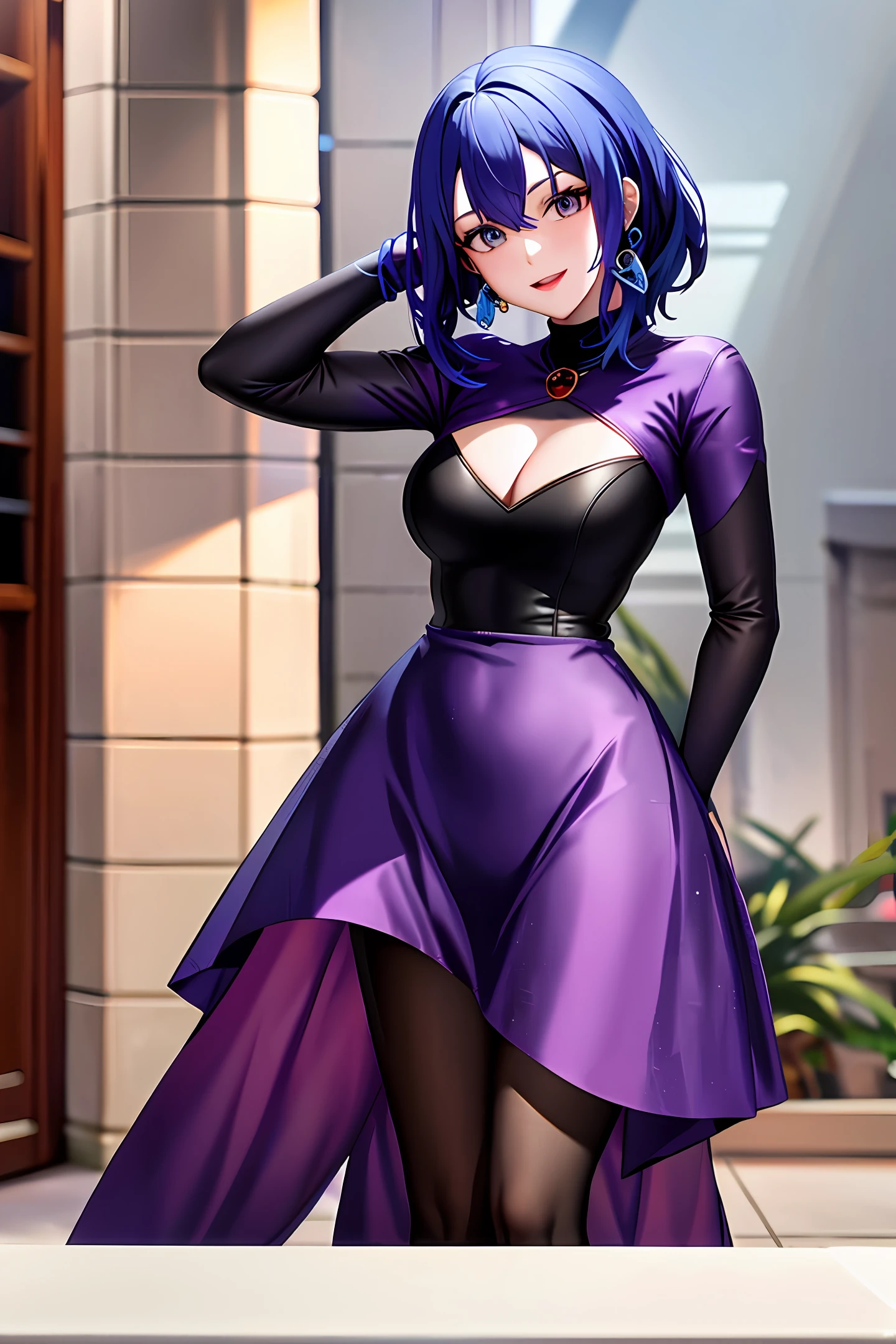 Heroine in ladybug outfit with blue hair