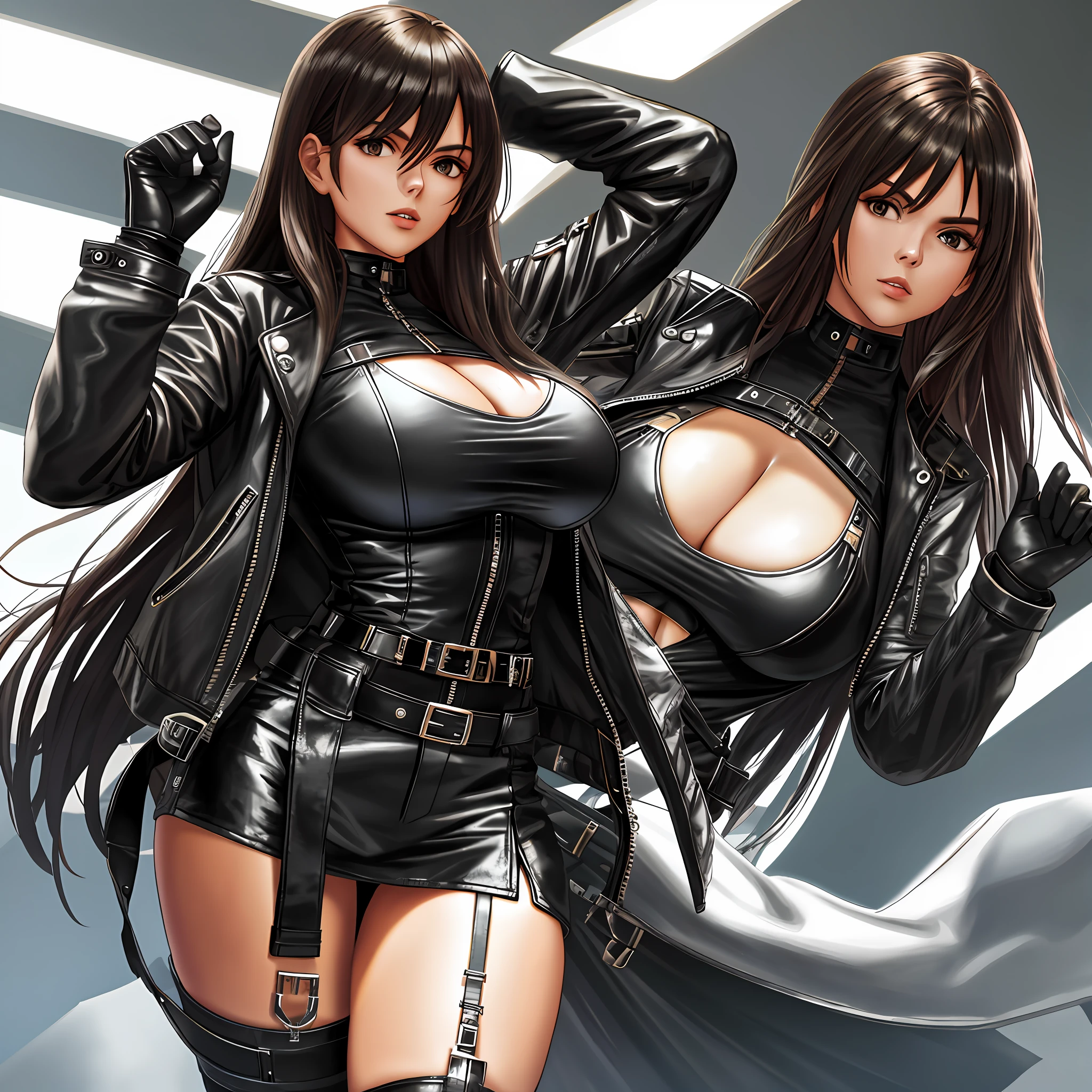 Leather Jacket Big Tits Long Hair Thighs Top Quality Ultra High Definition 8K