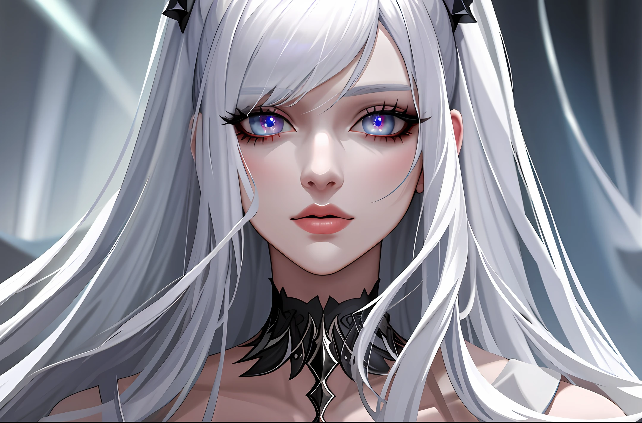 (8K, Best Quality, Masterpiece: 1.2), (Realistic, Photorealistic: 1.37), Best Quality, Masterpiece, Masterpiece, Best Quality, Official Art, Absurdity, Incredibly Absurd, Huge File Size, Ultra High Definition, Very Elaborate Girl, Very Elaborate Eyes and Face, Beautiful Eyes, Light on Face, White Hair, KPOP Idol