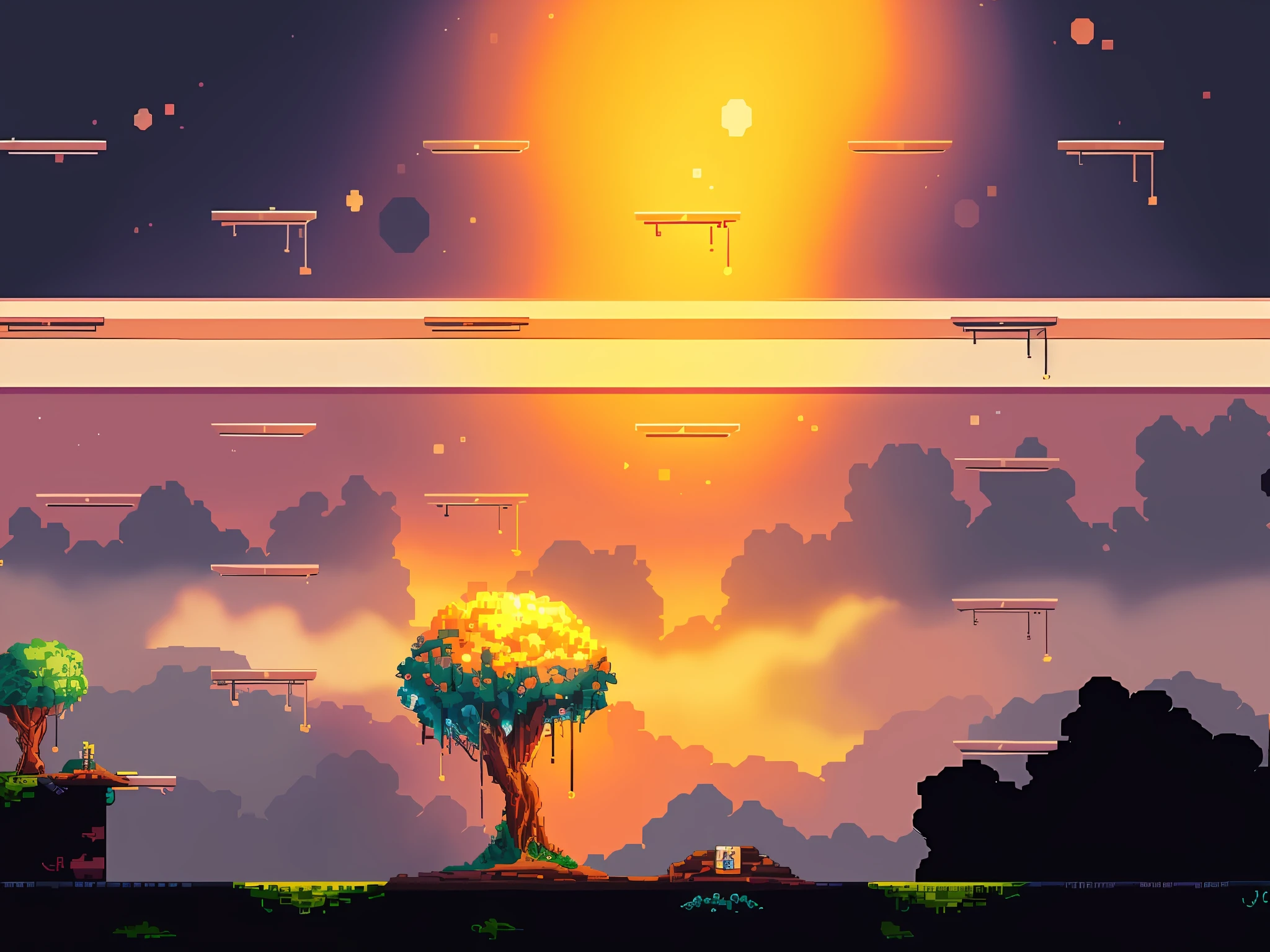 Assets Game 2D, Official Game Background, Pixel Art