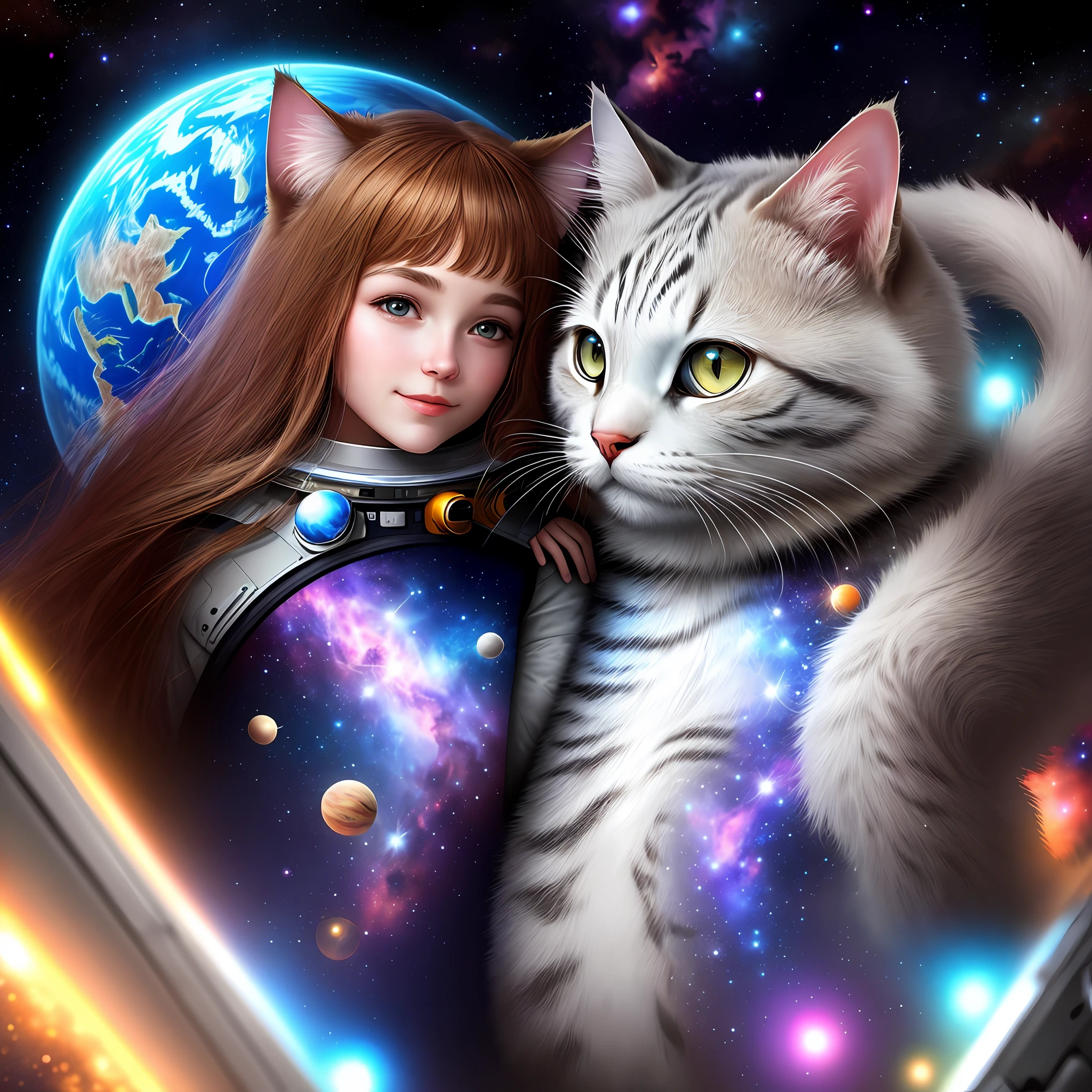 Space cat in love