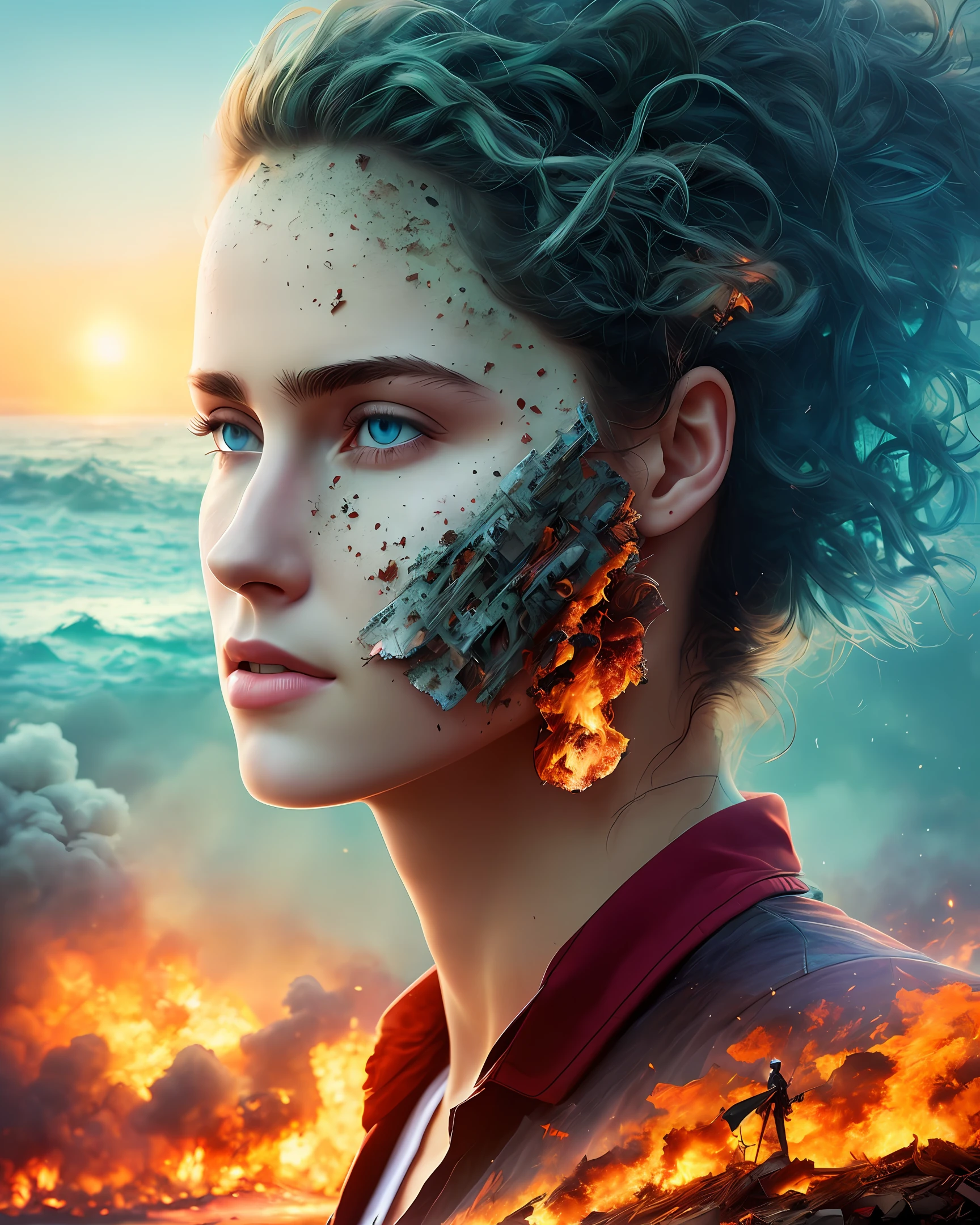 Most detailed portrait photo in the world, hd, environmental disaster, call to action poster