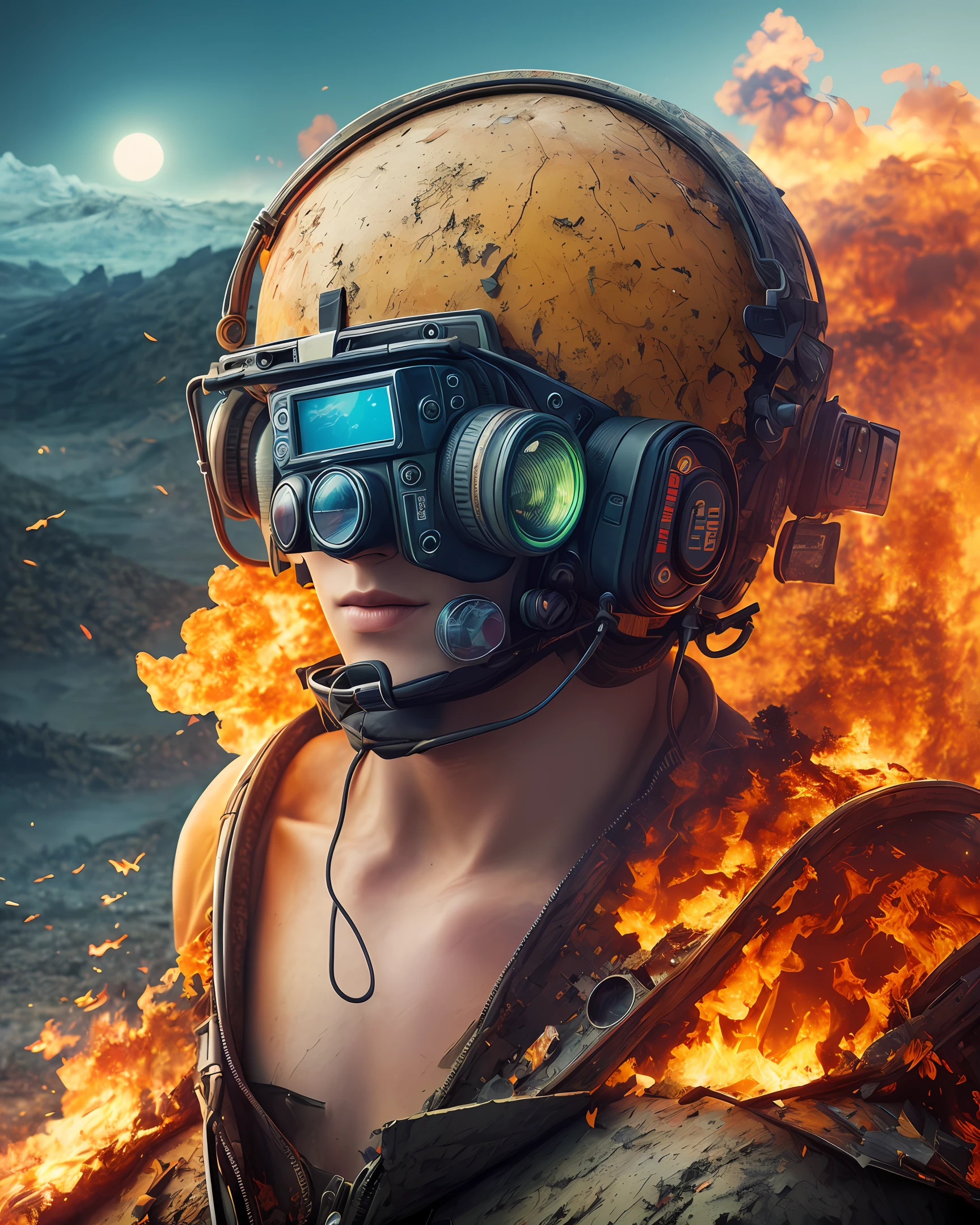 Most detailed portrait photo in the world, hd, environmental disaster, call to action poster