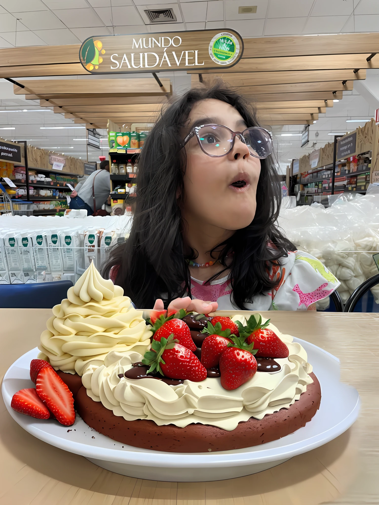 chocolate cake, with strawberries, pastry cake, birthday cake, no candle, whole cake