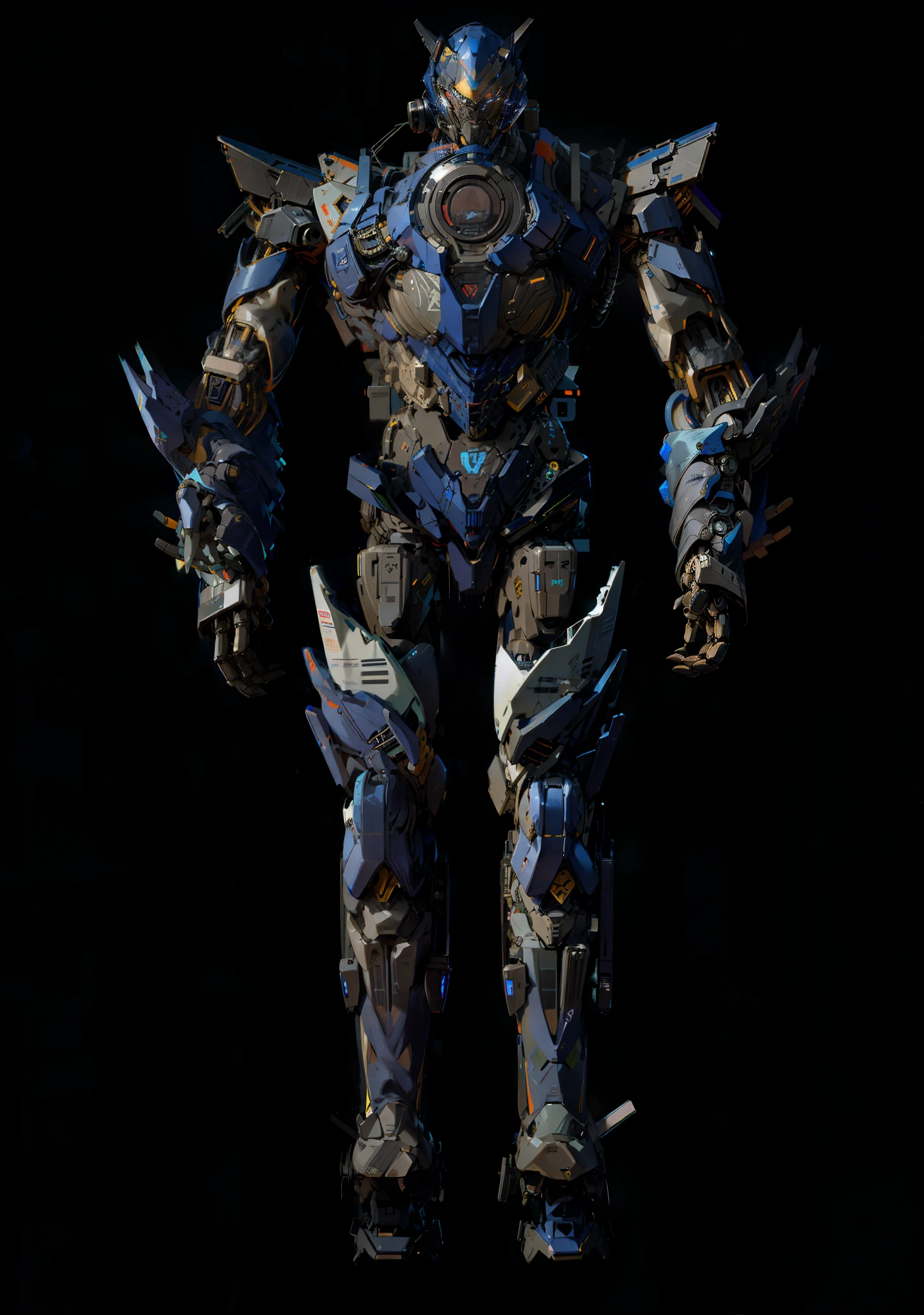 Robot, Epic Robot, Blue Livery, Mechanical, Complex, Real, Humanoid Mech, Roland Zilvenskis 3d Render Art, Polycount Contest Winner, Humanoid Mech, 3D Render Stylized, Beautiful Robot Character Design, Mecha Portrait, Mecha, Transformers Style, Realism,